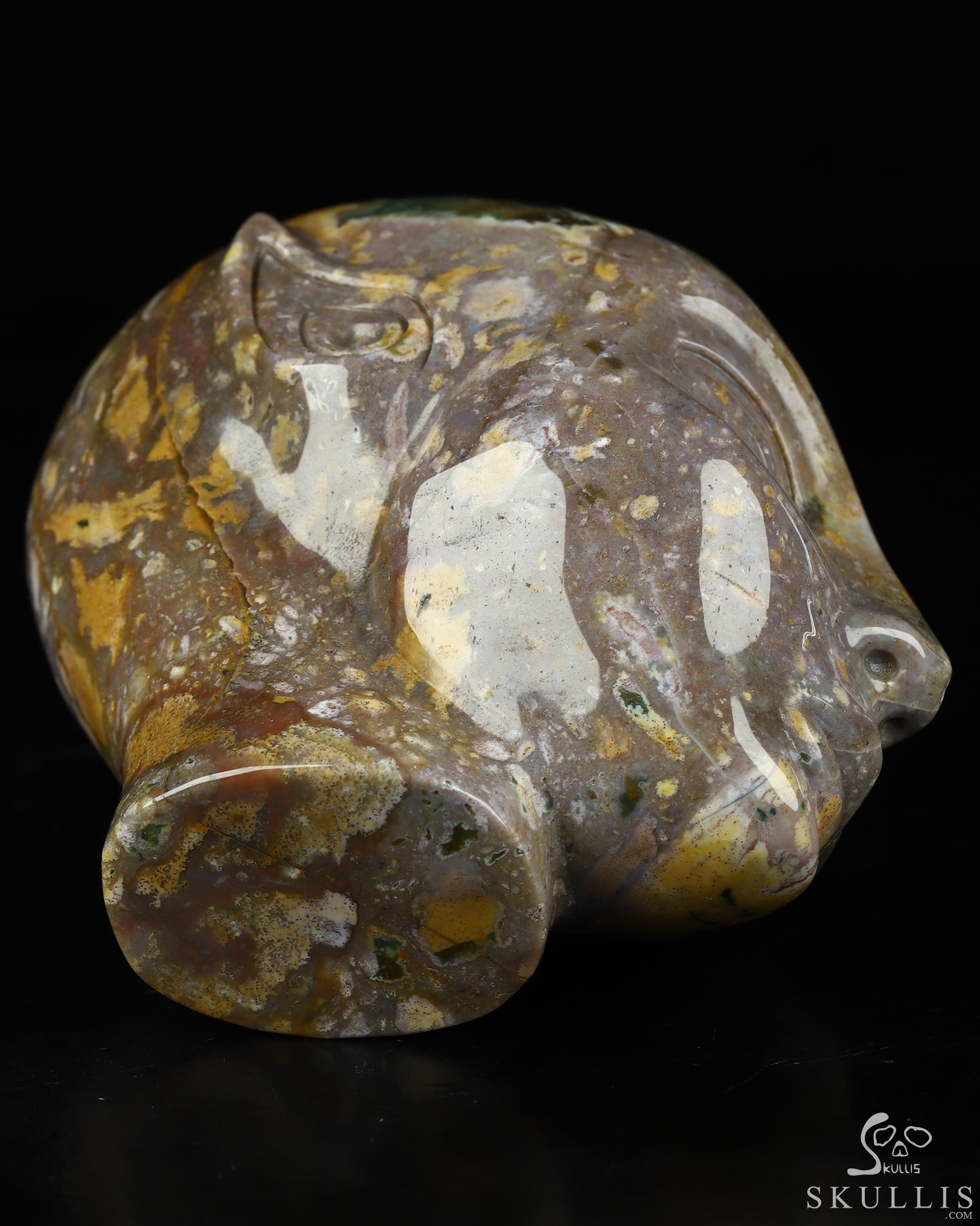 4.0" Indian Agate Hand Carved Fairy Elf Alien Crystal Skull Companion Sculpture, Crystal Healing 4.0" Indian Agate Hand Carved Fairy Elf Alien Crystal Skull Companion Sculpture, Crystal Healing