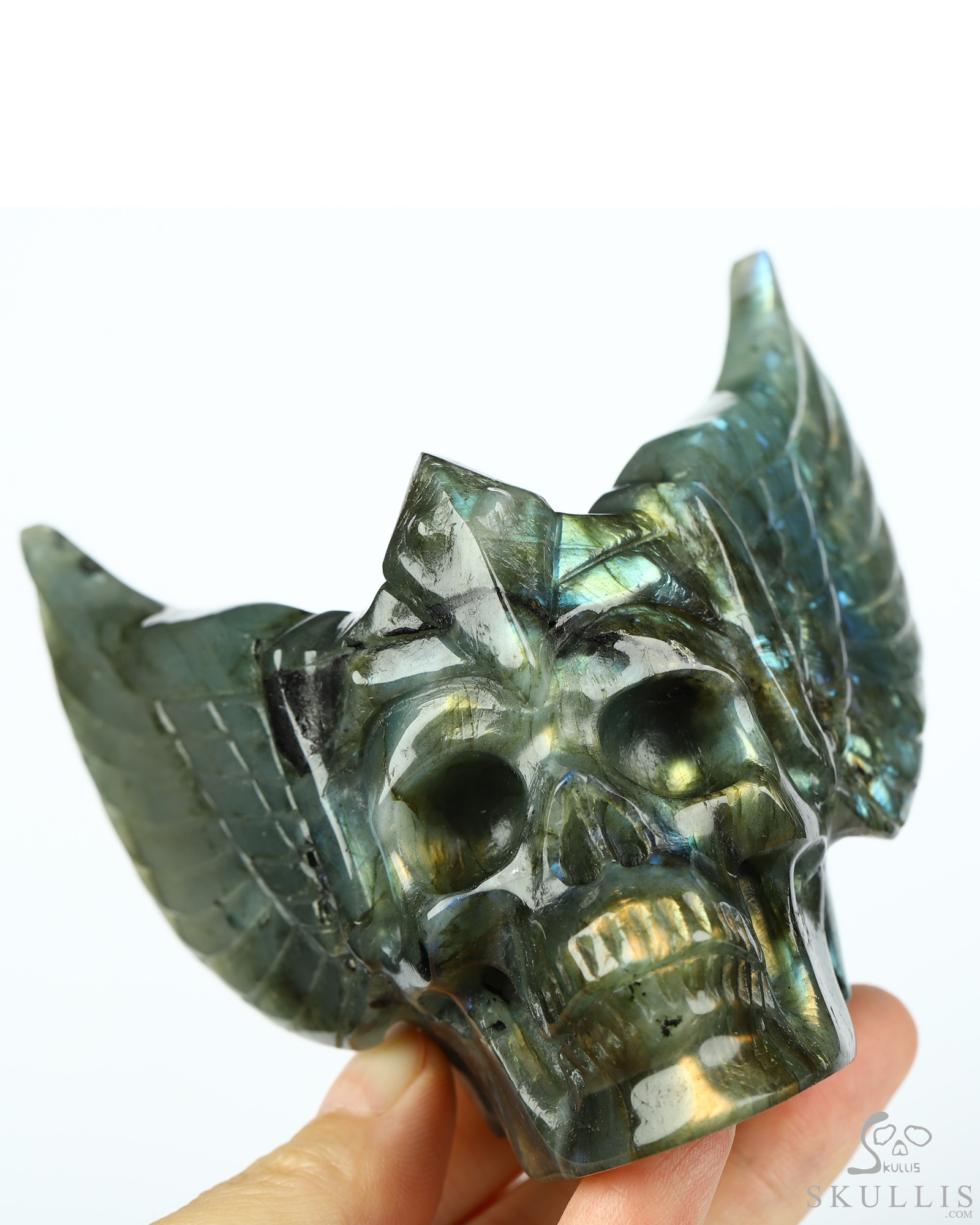 3.3" Labradorite Hand Carved Guardian Crystal Skull Sculpture, Crystal Healing 3.3" Labradorite Hand Carved Guardian Crystal Skull Sculpture, Crystal Healing