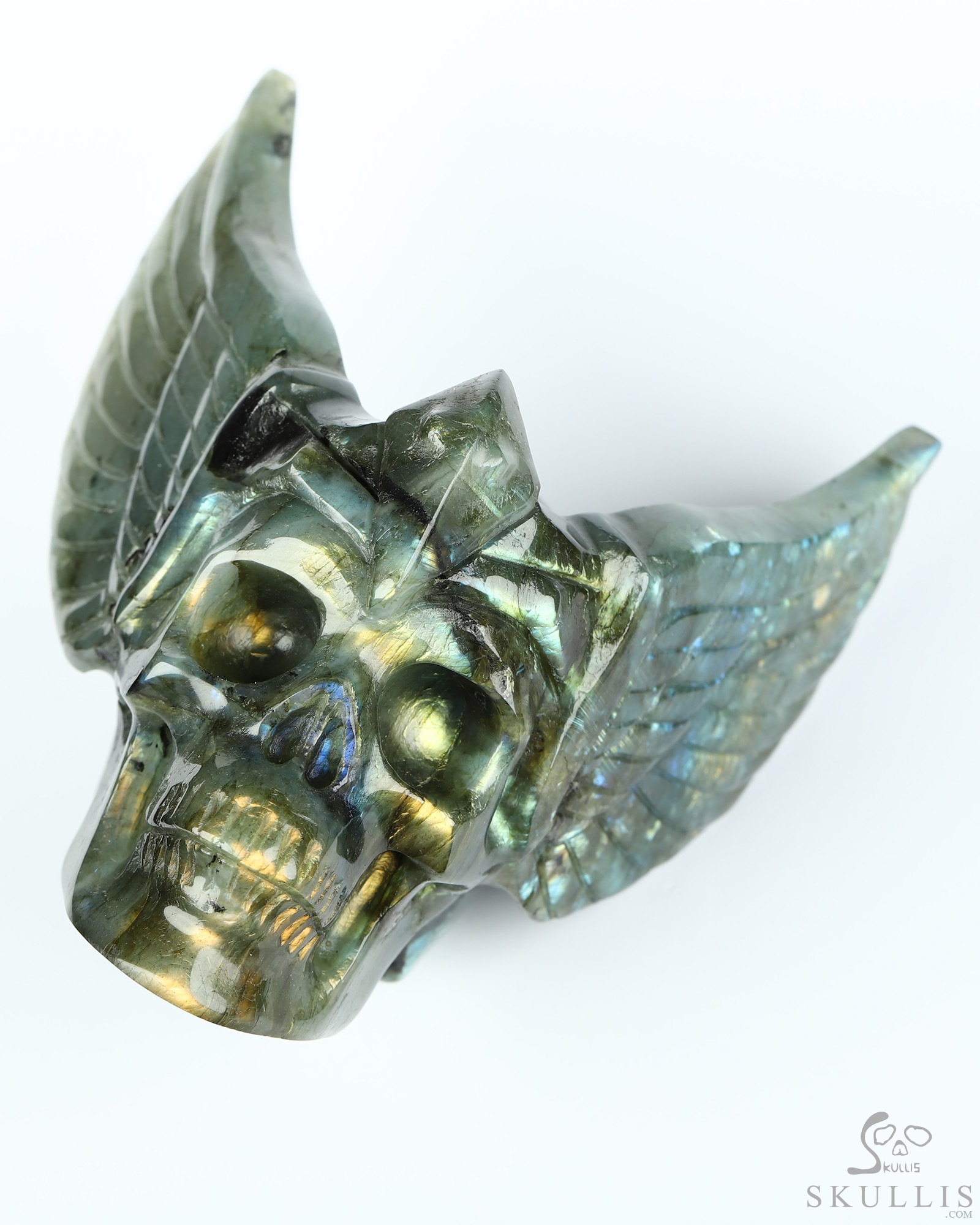 3.3" Labradorite Hand Carved Guardian Crystal Skull Sculpture, Crystal Healing 3.3" Labradorite Hand Carved Guardian Crystal Skull Sculpture, Crystal Healing