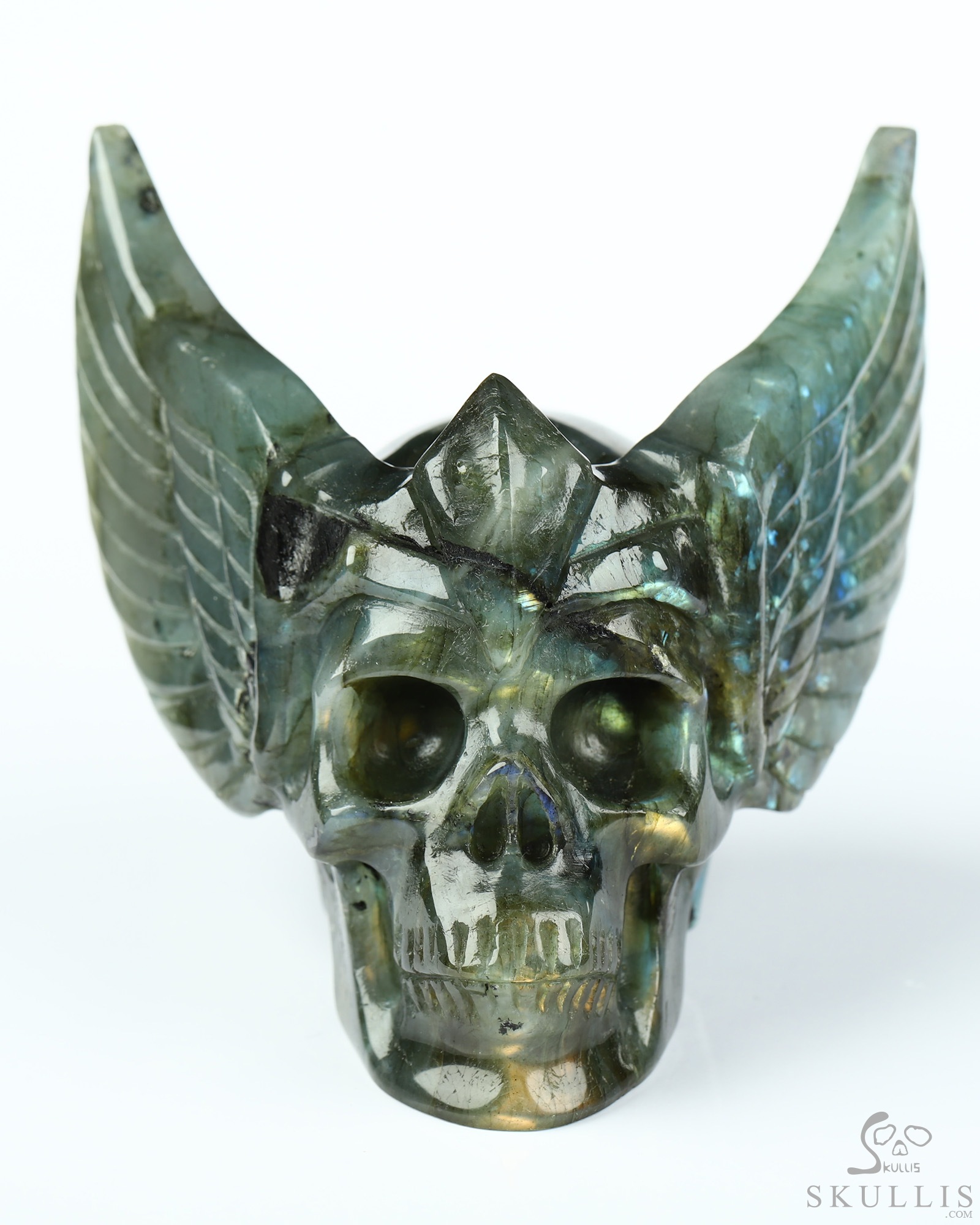 3.3" Labradorite Hand Carved Guardian Crystal Skull Sculpture, Crystal Healing 3.3" Labradorite Hand Carved Guardian Crystal Skull Sculpture, Crystal Healing