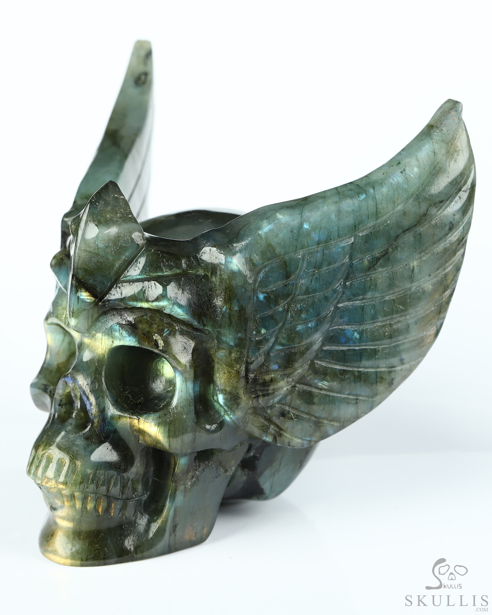 3.3" Labradorite Hand Carved Guardian Crystal Skull Sculpture, Crystal Healing 3.3" Labradorite Hand Carved Guardian Crystal Skull Sculpture, Crystal Healing