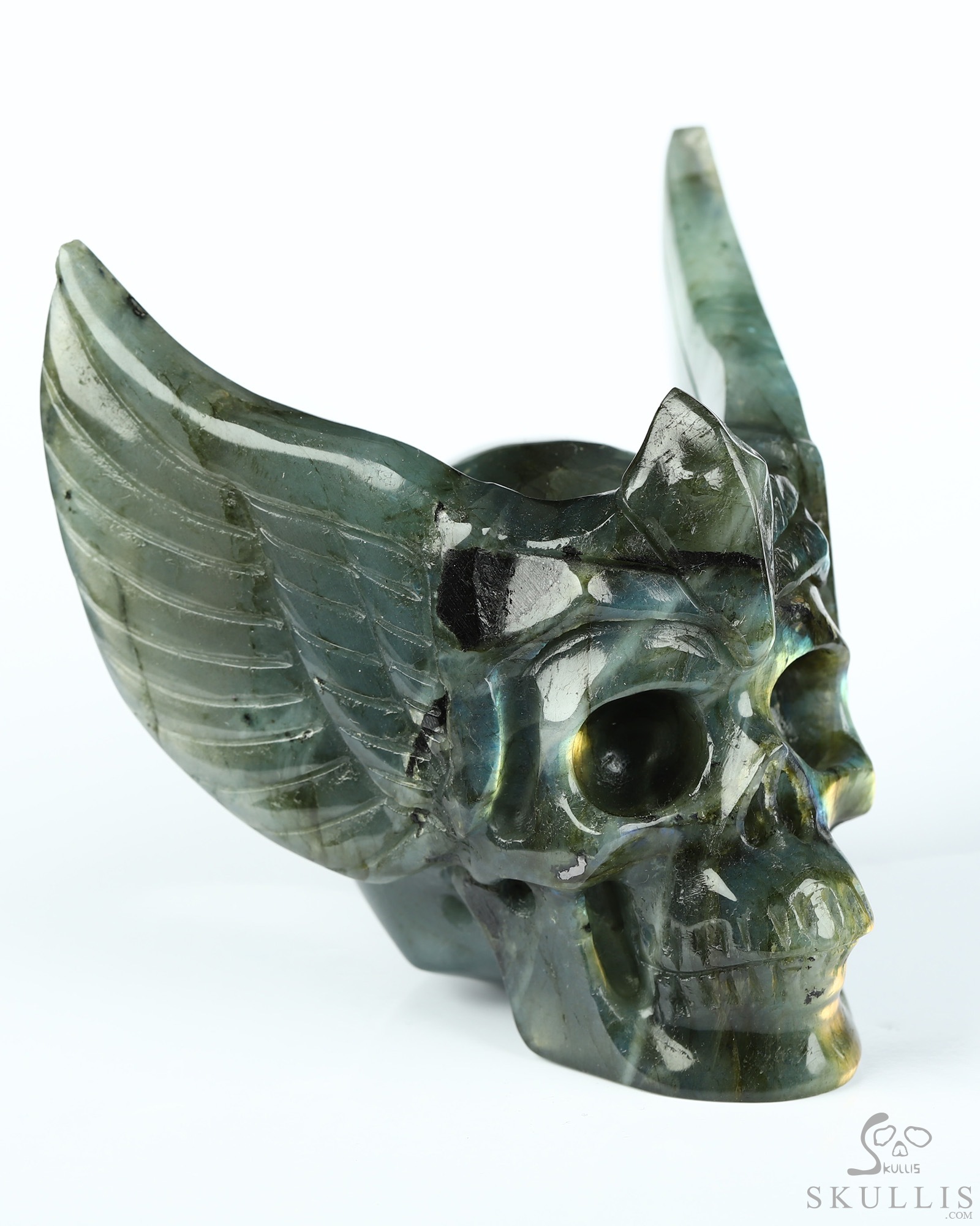 3.3" Labradorite Hand Carved Guardian Crystal Skull Sculpture, Crystal Healing 3.3" Labradorite Hand Carved Guardian Crystal Skull Sculpture, Crystal Healing