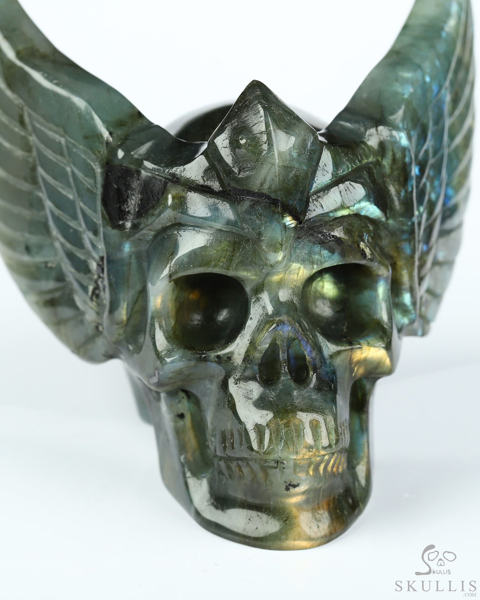 3.3" Labradorite Hand Carved Guardian Crystal Skull Sculpture, Crystal Healing 3.3" Labradorite Hand Carved Guardian Crystal Skull Sculpture, Crystal Healing