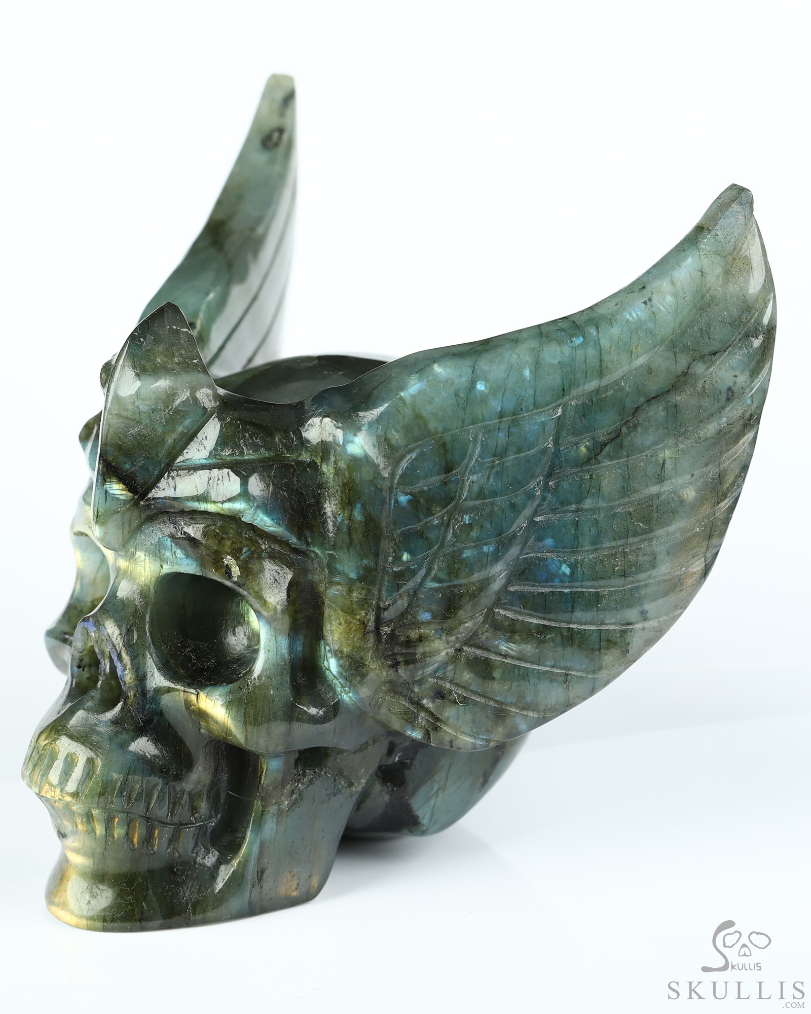 3.3" Labradorite Hand Carved Guardian Crystal Skull Sculpture, Crystal Healing 3.3" Labradorite Hand Carved Guardian Crystal Skull Sculpture, Crystal Healing