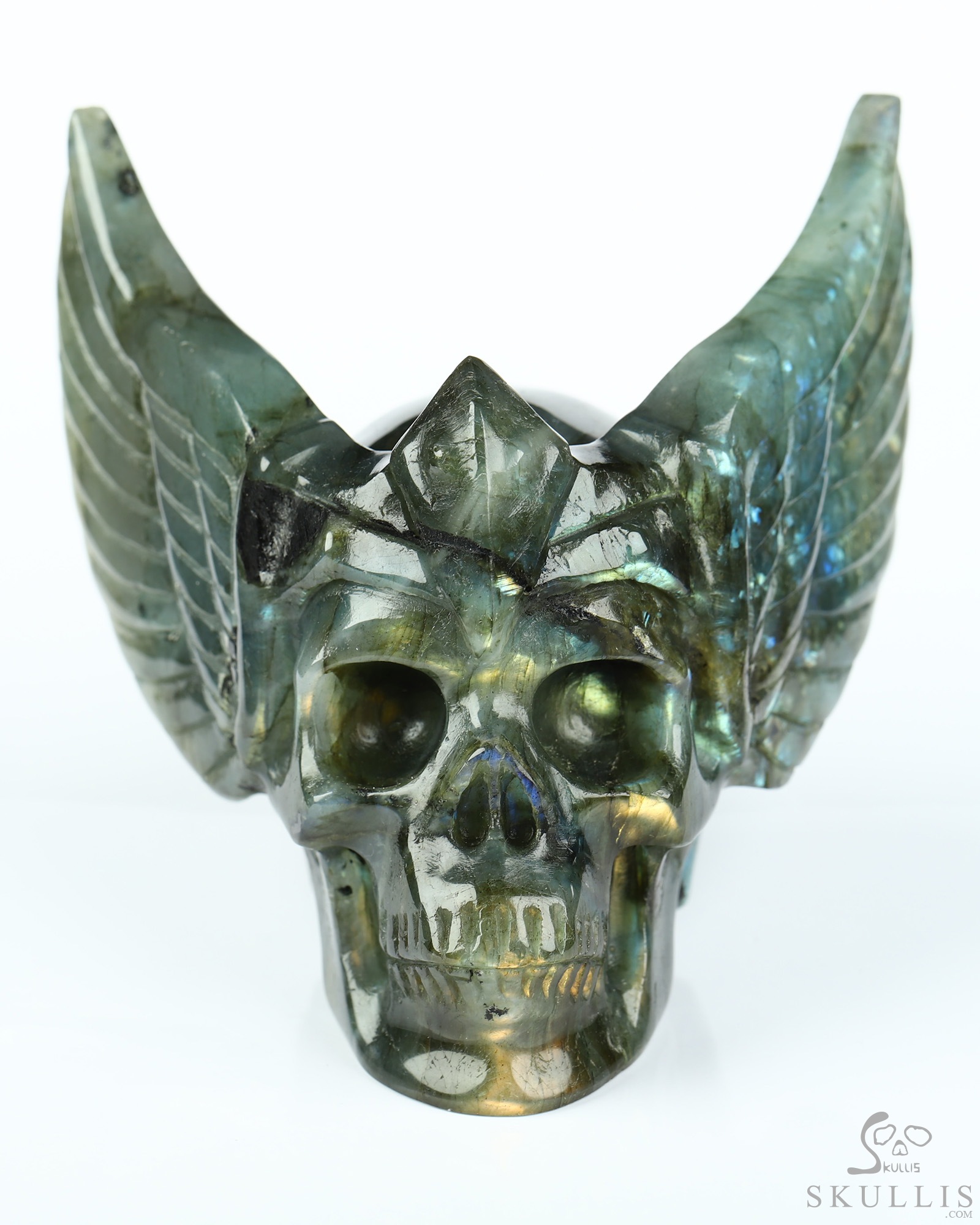 3.3" Labradorite Hand Carved Guardian Crystal Skull Sculpture, Crystal Healing 3.3" Labradorite Hand Carved Guardian Crystal Skull Sculpture, Crystal Healing