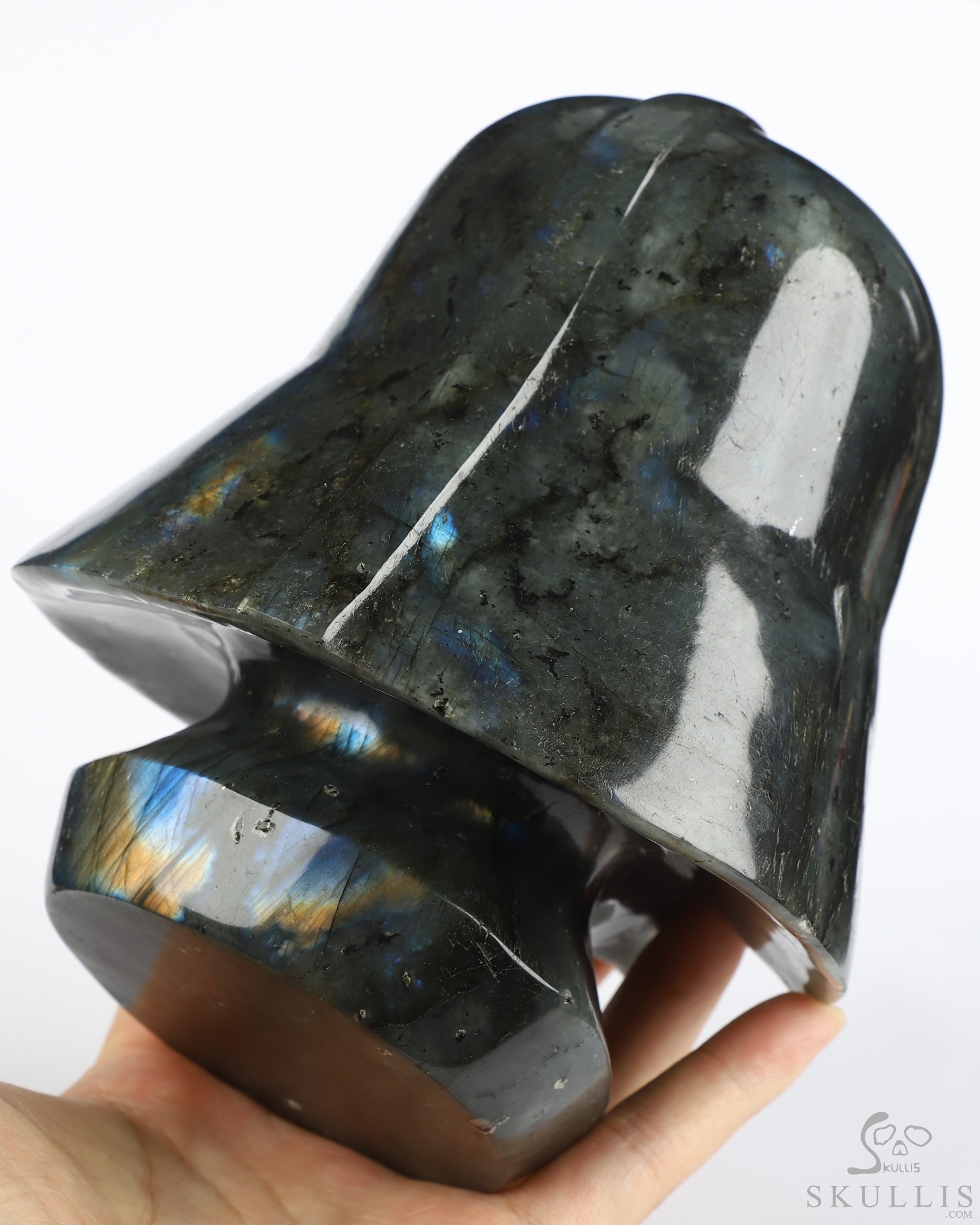 5.9" Labradorite Hand Carved Crystal Skull Fine Art Sculpture, Crystal Healing 5.9" Labradorite Hand Carved Crystal Skull Fine Art Sculpture, Crystal Healing