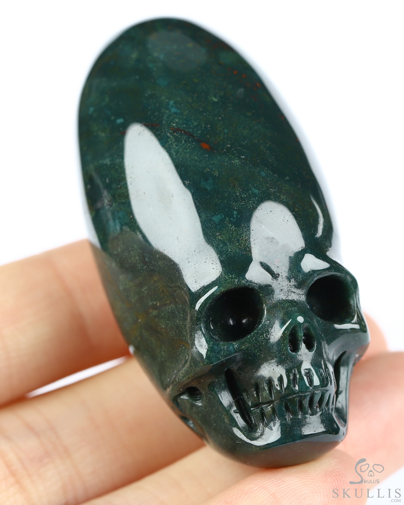 2.0" Bloodstone Hand Carved Incan Crystal Skull Sculpture, Crystal Healing 2.0" Bloodstone Hand Carved Incan Crystal Skull Sculpture, Crystal Healing