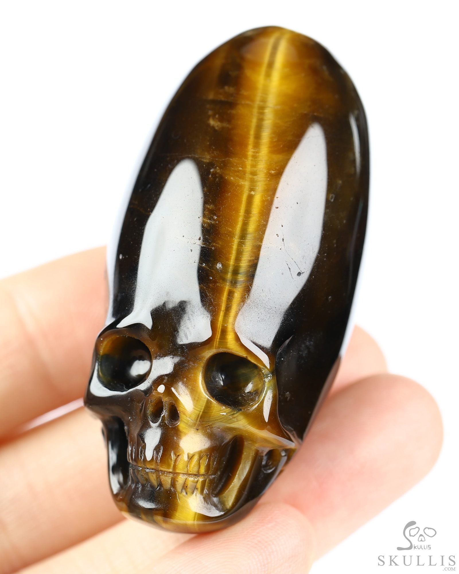 2.0" Gold Tiger's Eye Hand Carved Incan Crystal Skull Sculpture, Crystal Healing 2.0" Gold Tiger's Eye Hand Carved Incan Crystal Skull Sculpture, Crystal Healing
