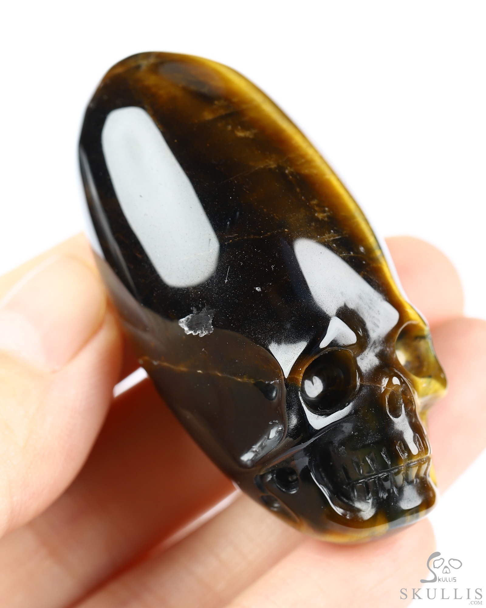 2.0" Gold Tiger's Eye Hand Carved Incan Crystal Skull Sculpture, Crystal Healing 2.0" Gold Tiger's Eye Hand Carved Incan Crystal Skull Sculpture, Crystal Healing