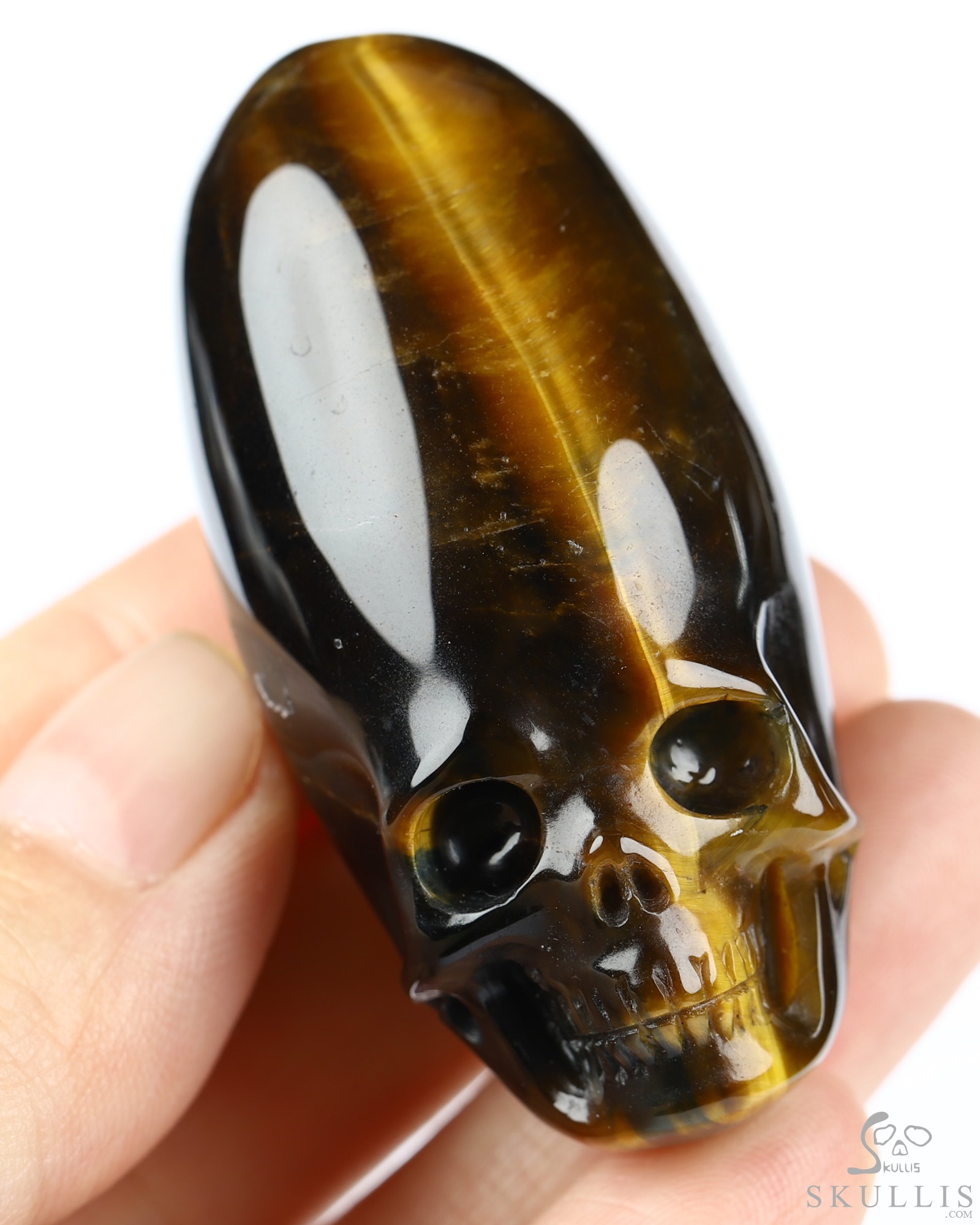 2.0" Gold Tiger's Eye Hand Carved Incan Crystal Skull Sculpture, Crystal Healing 2.0" Gold Tiger's Eye Hand Carved Incan Crystal Skull Sculpture, Crystal Healing