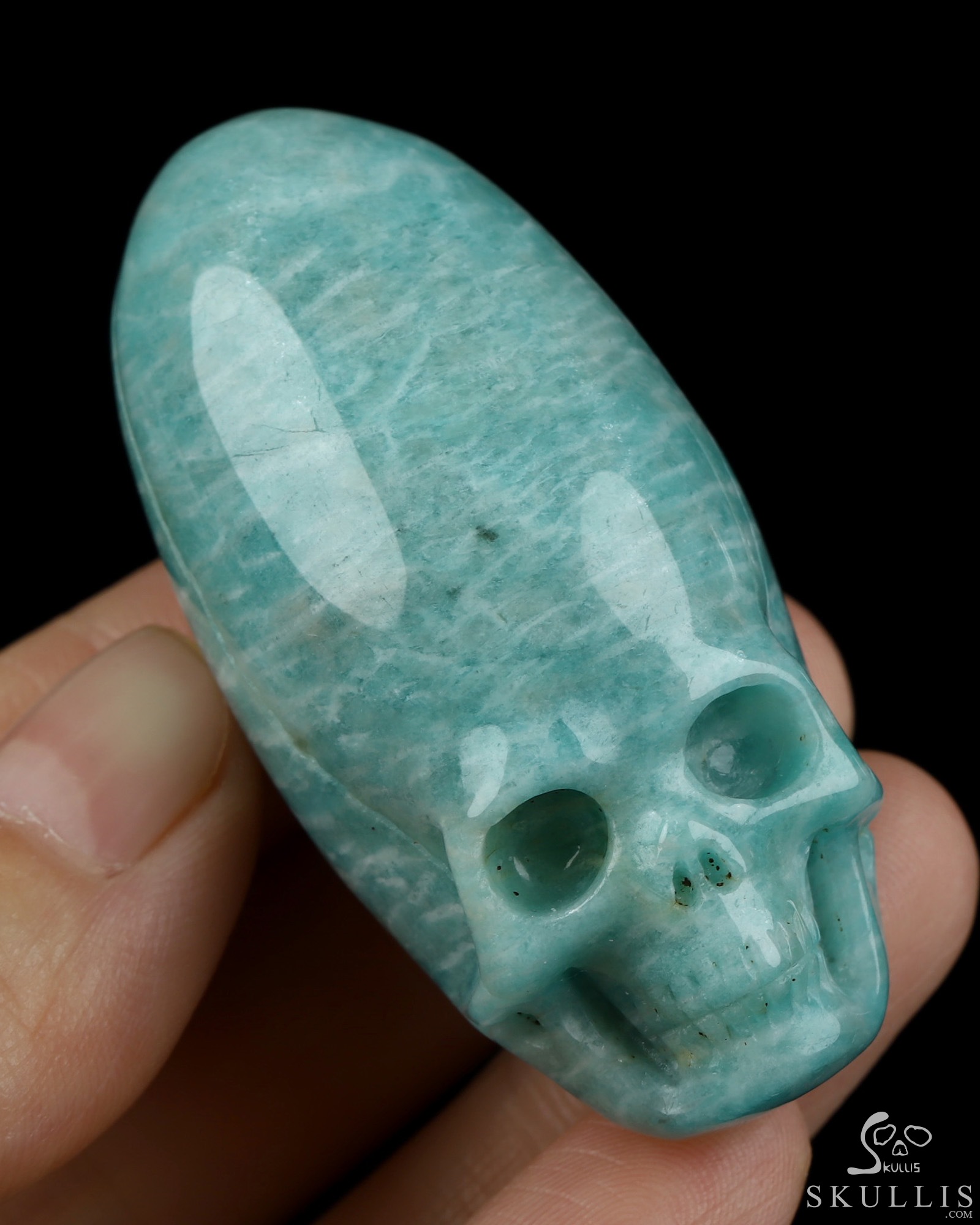 2.0" Madagascar Amazonite Hand Carved Incan Crystal Skull Sculpture, Crystal Healing 2.0" Madagascar Amazonite Hand Carved Incan Crystal Skull Sculpture, Crystal Healing