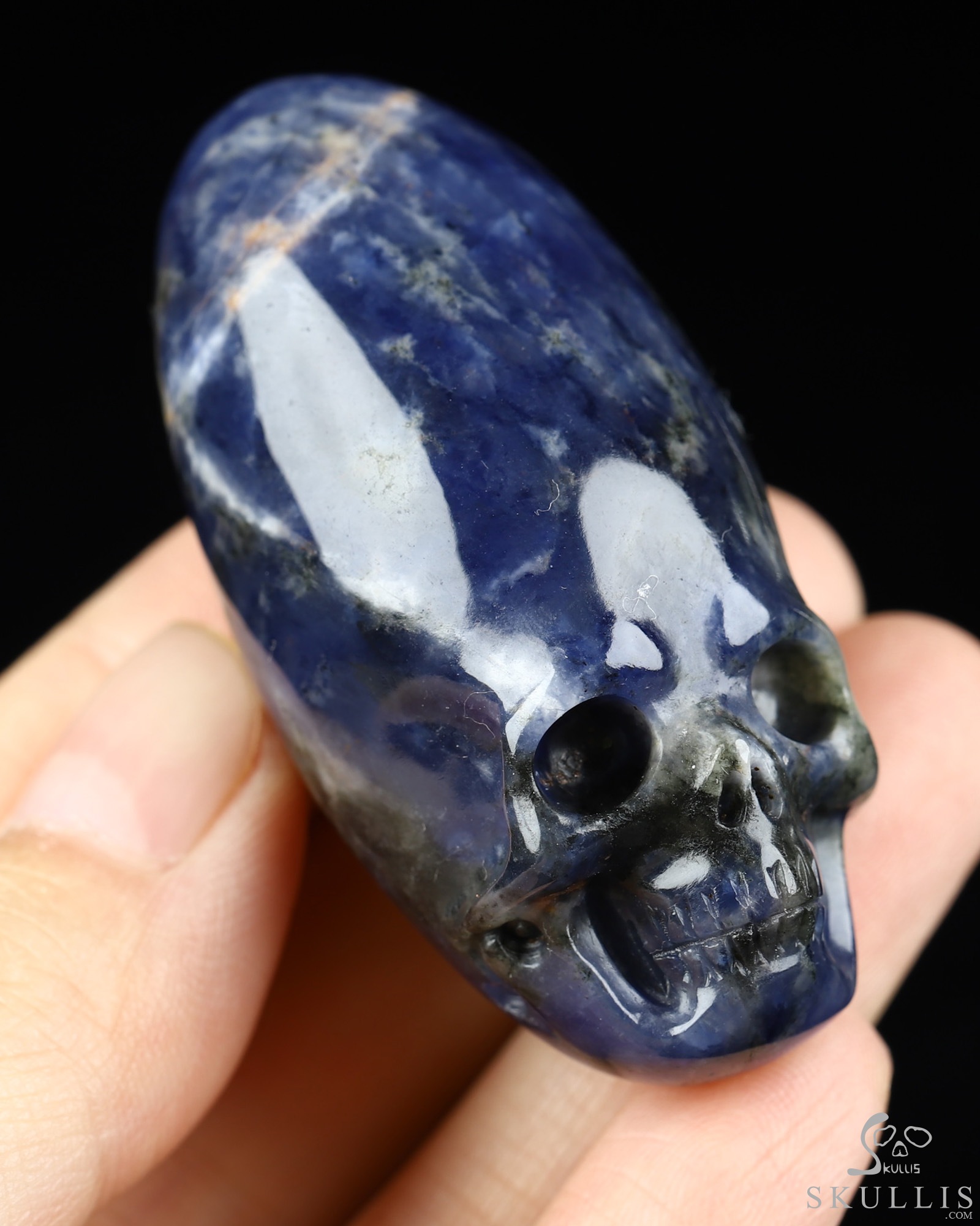 2.0" Sodalite Hand Carved Incan Crystal Skull Sculpture, Crystal Healing 2.0" Sodalite Hand Carved Incan Crystal Skull Sculpture, Crystal Healing