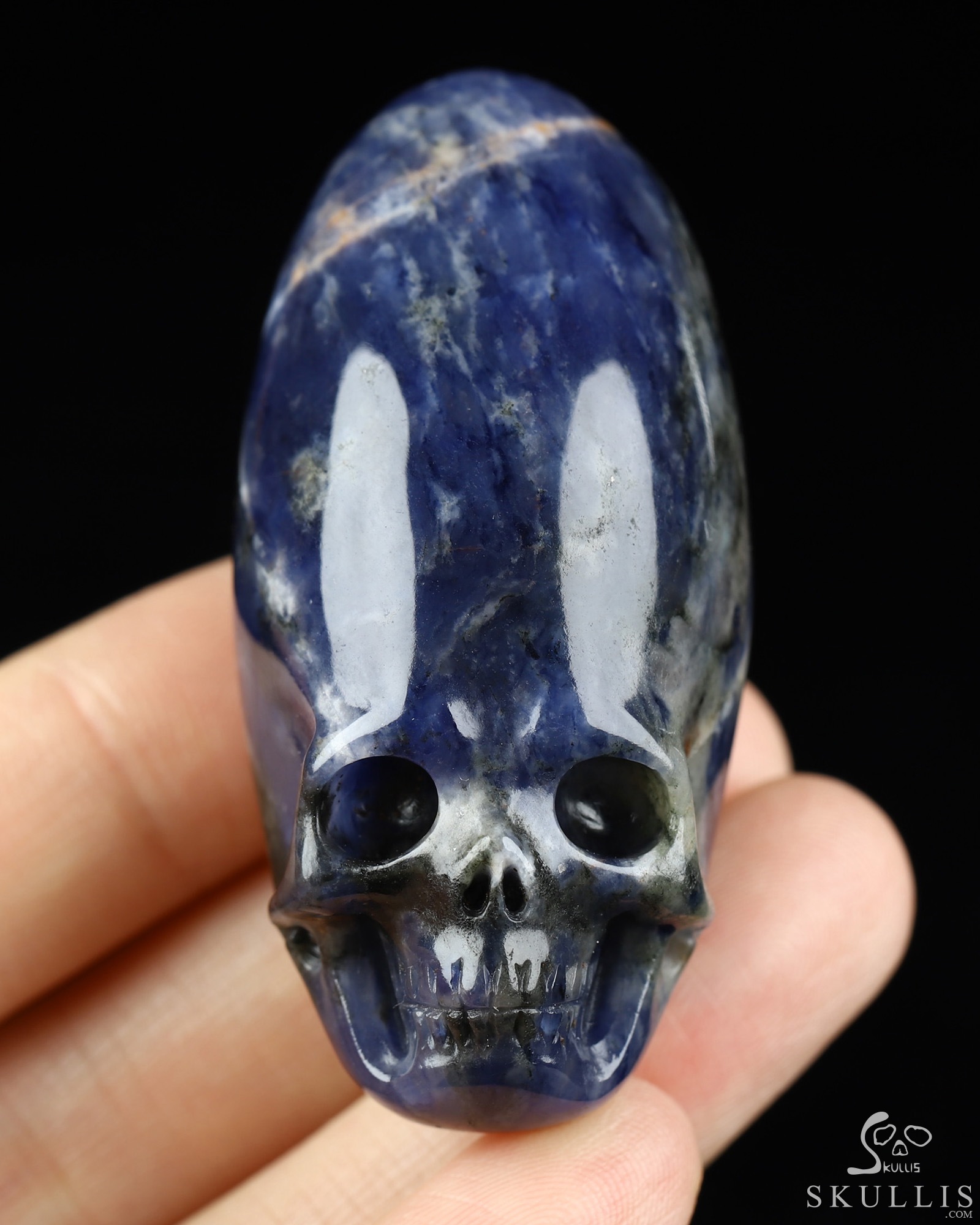 2.0" Sodalite Hand Carved Incan Crystal Skull Sculpture, Crystal Healing 2.0" Sodalite Hand Carved Incan Crystal Skull Sculpture, Crystal Healing