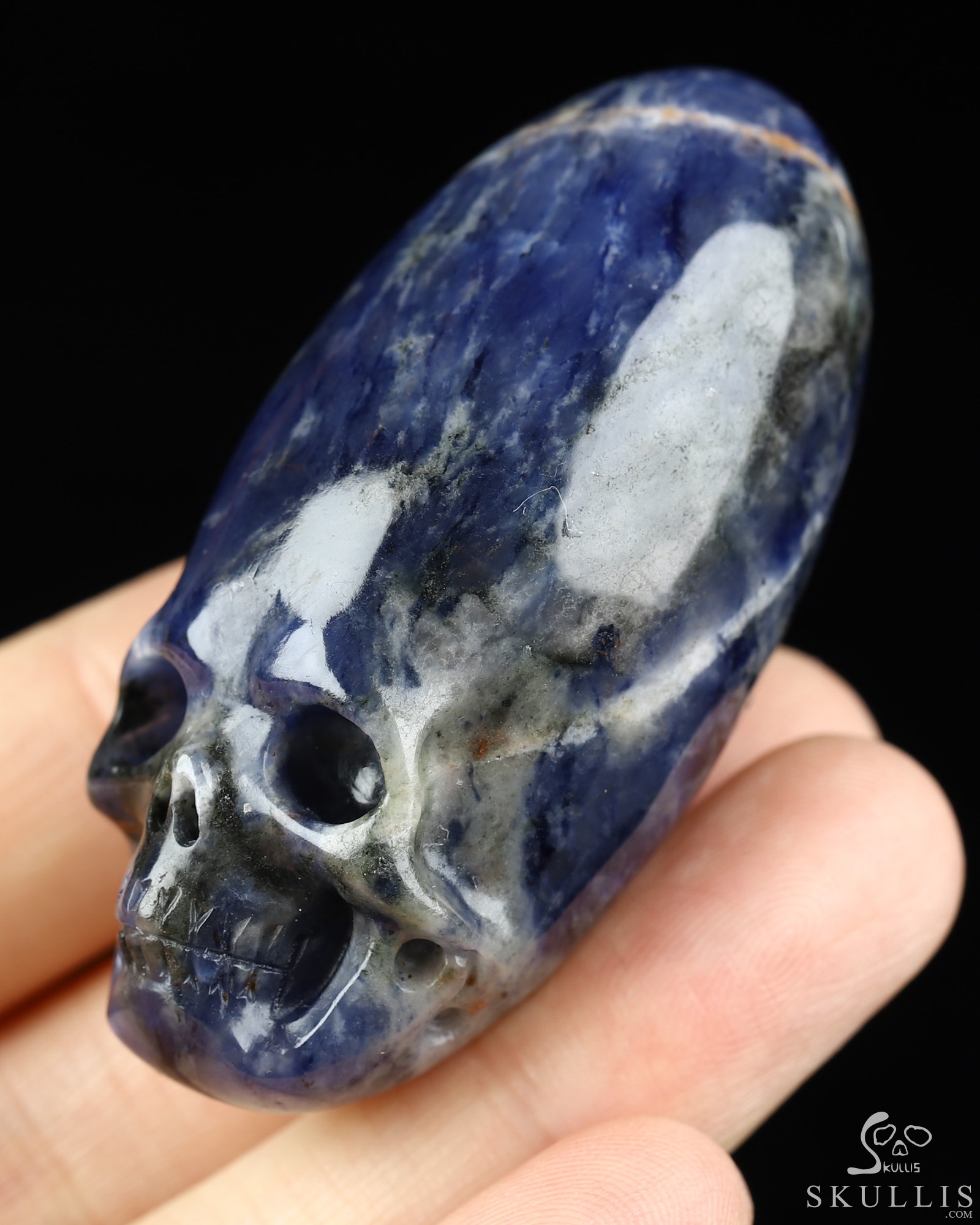 2.0" Sodalite Hand Carved Incan Crystal Skull Sculpture, Crystal Healing 2.0" Sodalite Hand Carved Incan Crystal Skull Sculpture, Crystal Healing