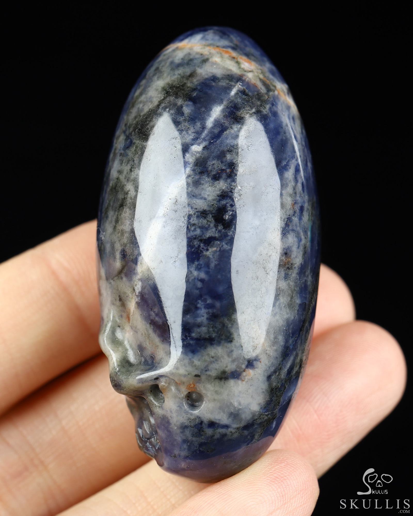 2.0" Sodalite Hand Carved Incan Crystal Skull Sculpture, Crystal Healing 2.0" Sodalite Hand Carved Incan Crystal Skull Sculpture, Crystal Healing