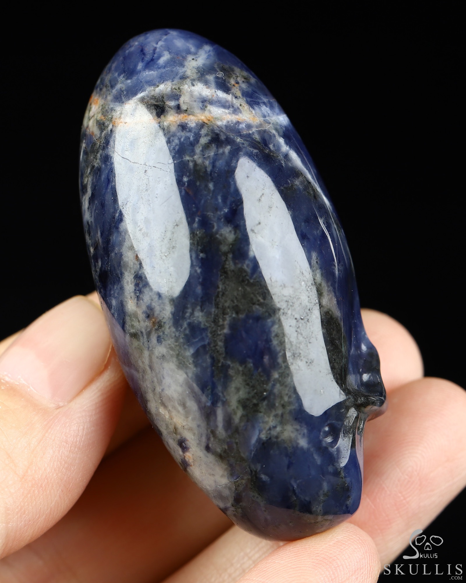 2.0" Sodalite Hand Carved Incan Crystal Skull Sculpture, Crystal Healing 2.0" Sodalite Hand Carved Incan Crystal Skull Sculpture, Crystal Healing