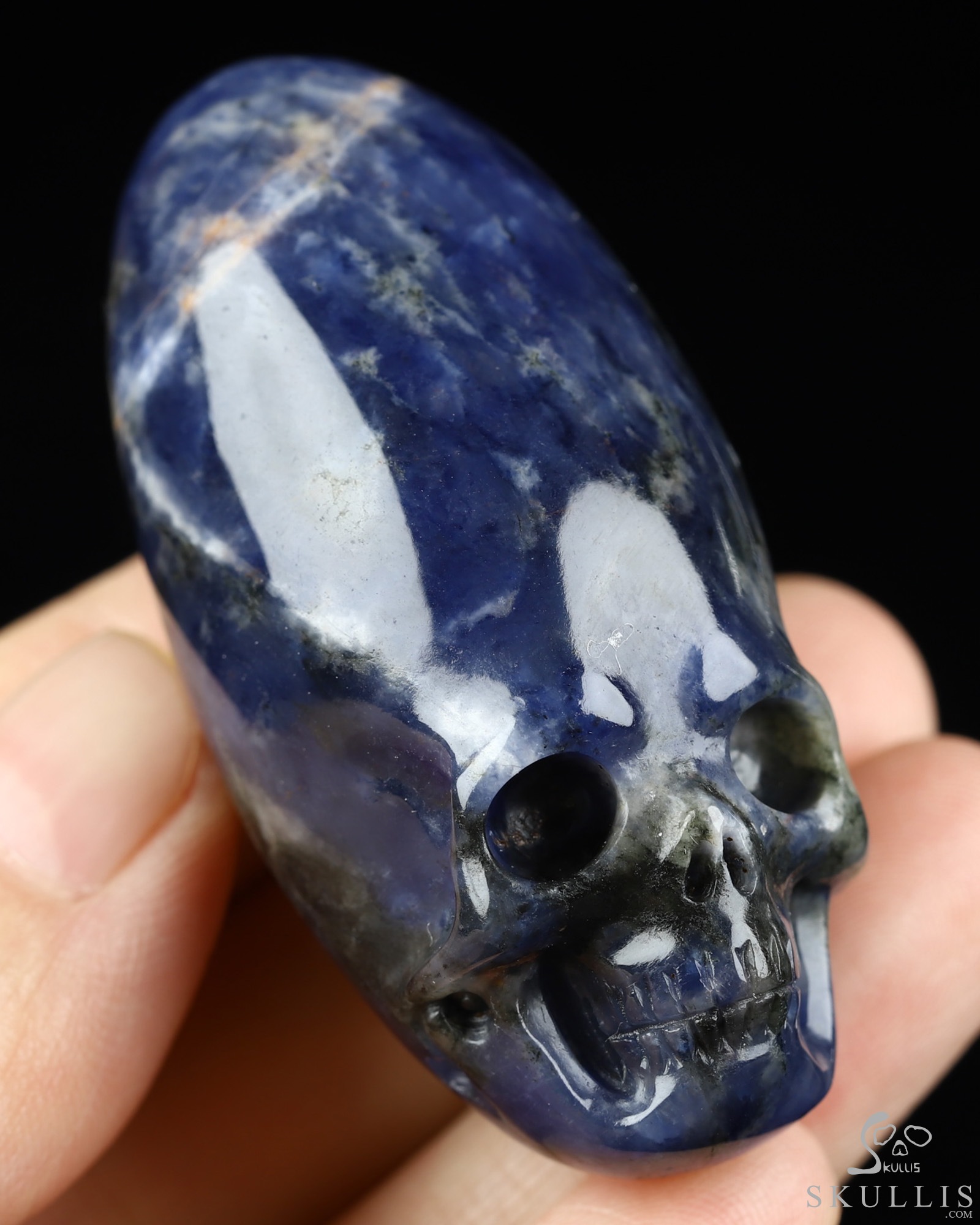 2.0" Sodalite Hand Carved Incan Crystal Skull Sculpture, Crystal Healing 2.0" Sodalite Hand Carved Incan Crystal Skull Sculpture, Crystal Healing