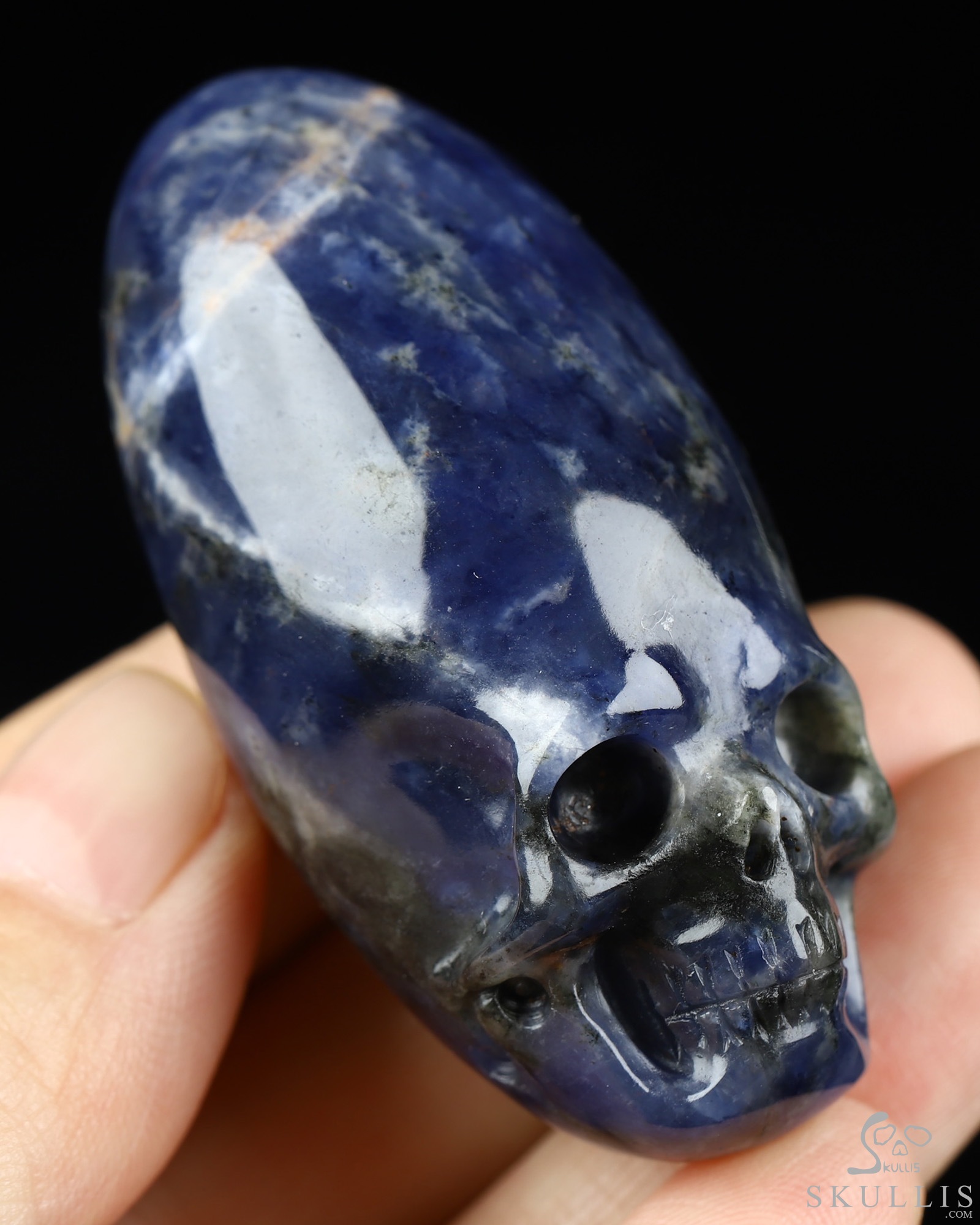 2.0" Sodalite Hand Carved Incan Crystal Skull Sculpture, Crystal Healing 2.0" Sodalite Hand Carved Incan Crystal Skull Sculpture, Crystal Healing