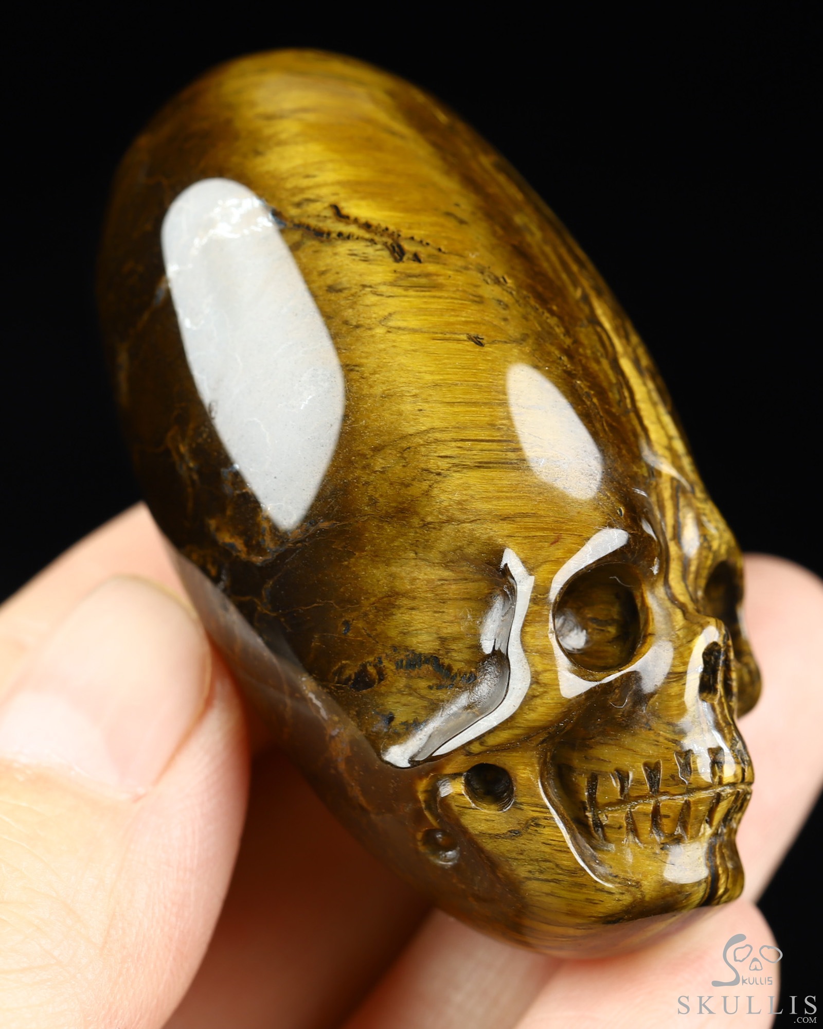 2.0" Gold Tiger's Eye Hand Carved Incan Crystal Skull Sculpture, Crystal Healing 2.0" Gold Tiger's Eye Hand Carved Incan Crystal Skull Sculpture, Crystal Healing