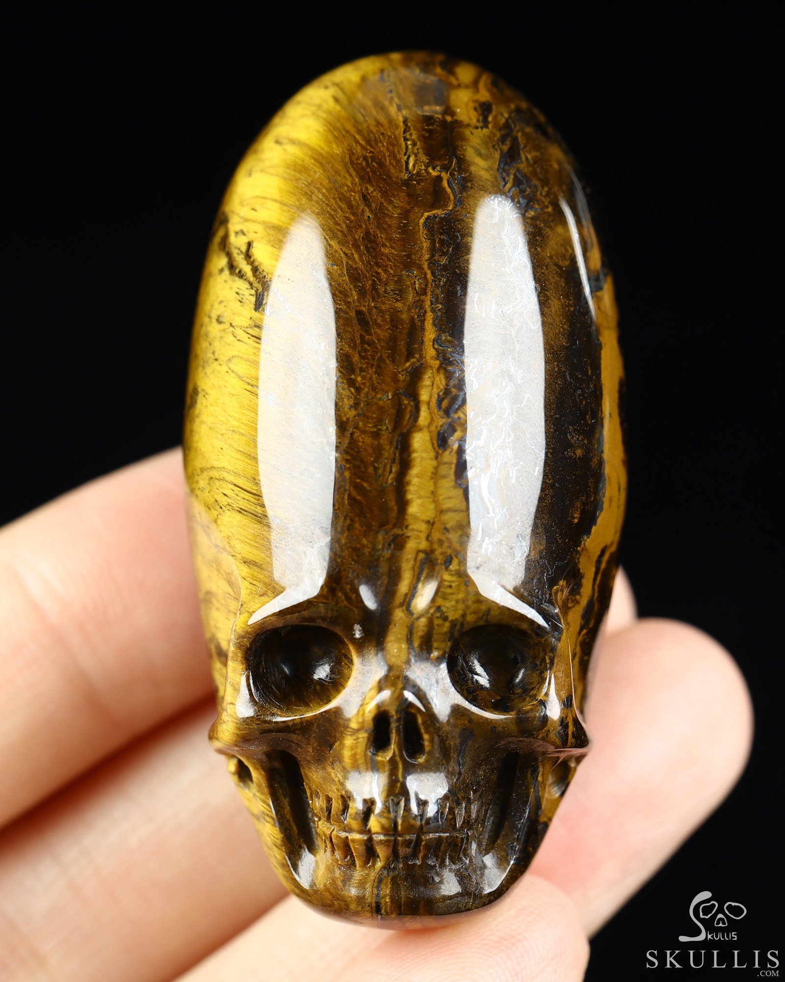 2.0" Gold Tiger's Eye Hand Carved Incan Crystal Skull Sculpture, Crystal Healing 2.0" Gold Tiger's Eye Hand Carved Incan Crystal Skull Sculpture, Crystal Healing