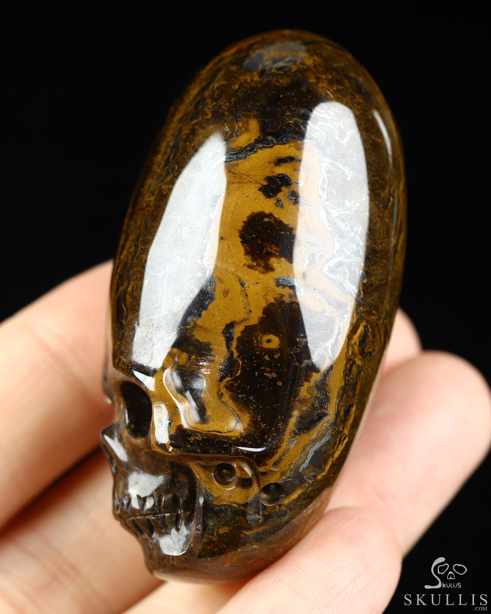 2.0" Gold Tiger's Eye Hand Carved Incan Crystal Skull Sculpture, Crystal Healing 2.0" Gold Tiger's Eye Hand Carved Incan Crystal Skull Sculpture, Crystal Healing
