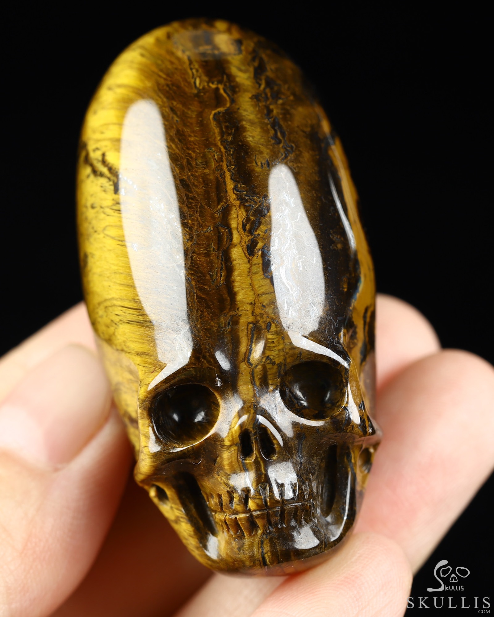 2.0" Gold Tiger's Eye Hand Carved Incan Crystal Skull Sculpture, Crystal Healing 2.0" Gold Tiger's Eye Hand Carved Incan Crystal Skull Sculpture, Crystal Healing