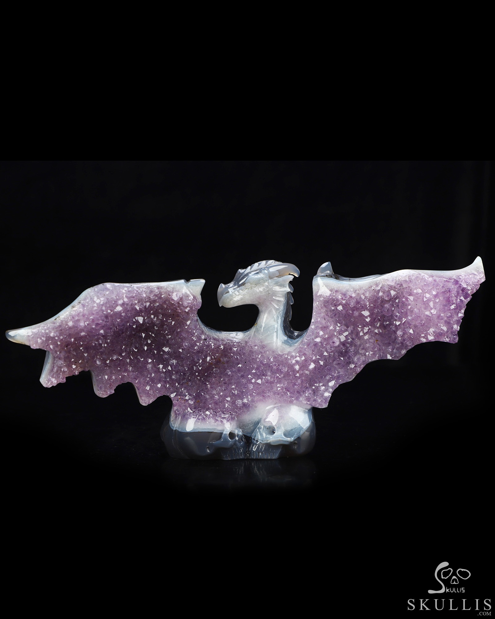 July 20, 2026 ACSAD (A Crystal Skull a Day) - Shadow & Starlight - 9.2" Carved Agate Amethyst Geode Dragon And Crystal Skull Fine Art Sculpture, Crystal Healing July 20, 2026 ACSAD (A Crystal Skull a Day) - Shadow & Starlight - 9.2" Carved Agate Amethyst Geode Dragon And Crystal Skull Fine Art Sculpture, Crystal Healing