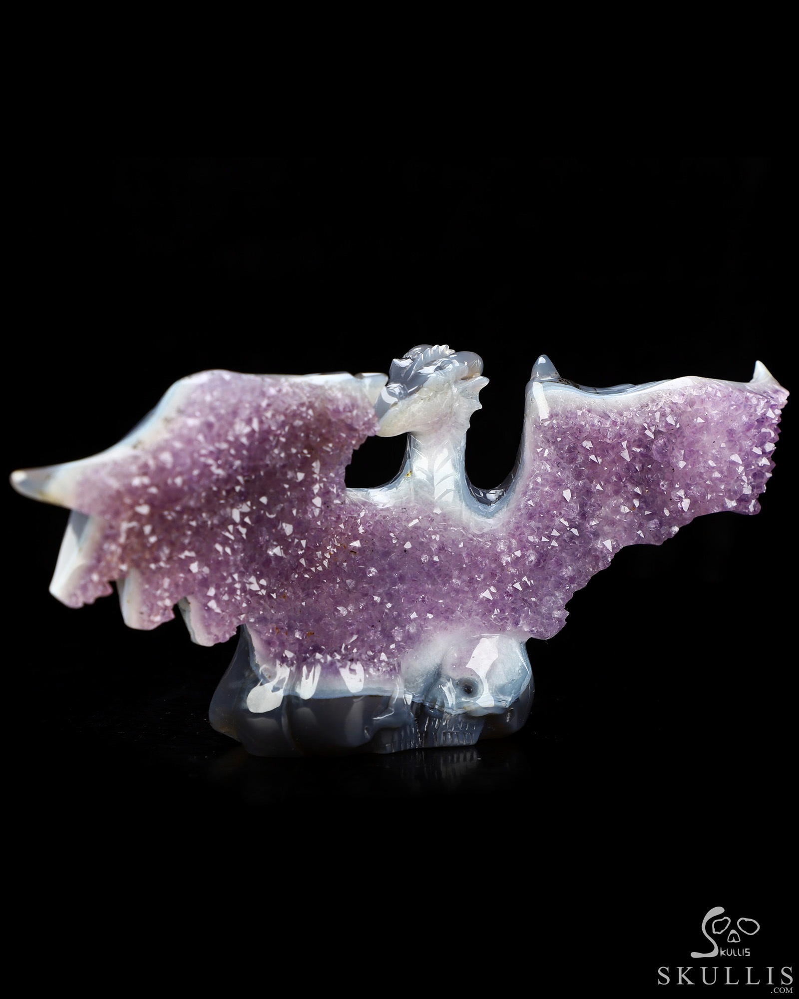 July 20, 2026 ACSAD (A Crystal Skull a Day) - Shadow & Starlight - 9.2" Carved Agate Amethyst Geode Dragon And Crystal Skull Fine Art Sculpture, Crystal Healing July 20, 2026 ACSAD (A Crystal Skull a Day) - Shadow & Starlight - 9.2" Carved Agate Amethyst Geode Dragon And Crystal Skull Fine Art Sculpture, Crystal Healing