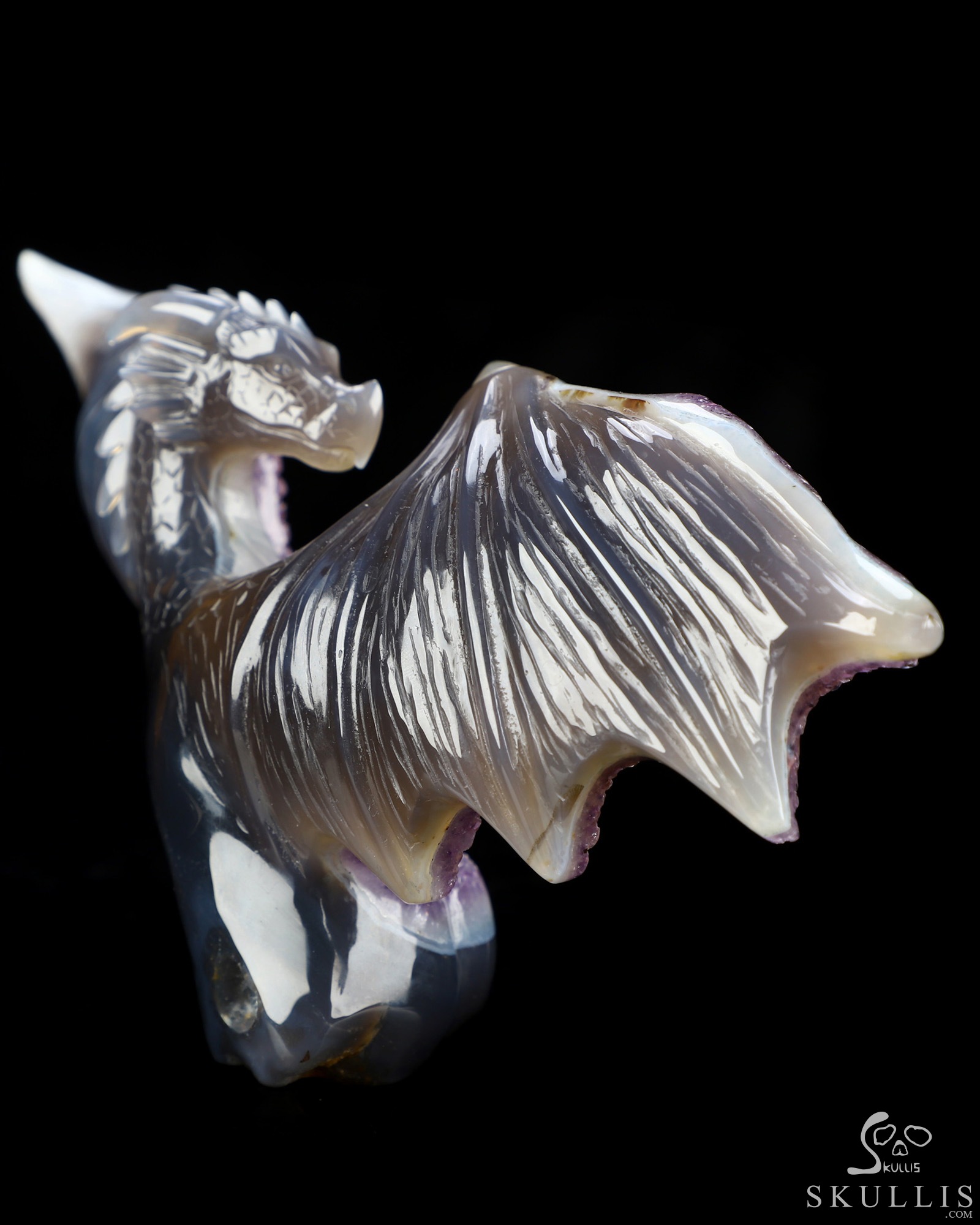 July 20, 2026 ACSAD (A Crystal Skull a Day) - Shadow & Starlight - 9.2" Carved Agate Amethyst Geode Dragon And Crystal Skull Fine Art Sculpture, Crystal Healing July 20, 2026 ACSAD (A Crystal Skull a Day) - Shadow & Starlight - 9.2" Carved Agate Amethyst Geode Dragon And Crystal Skull Fine Art Sculpture, Crystal Healing