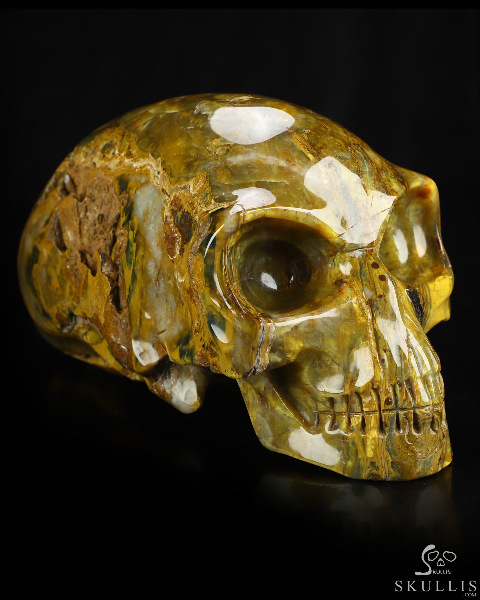 8.8" New Pietersite Hand Carved Crystal Elongated Mayan Alien Skull Sculpture, Crystal Healing 8.8" New Pietersite Hand Carved Crystal Elongated Mayan Alien Skull Sculpture, Crystal Healing