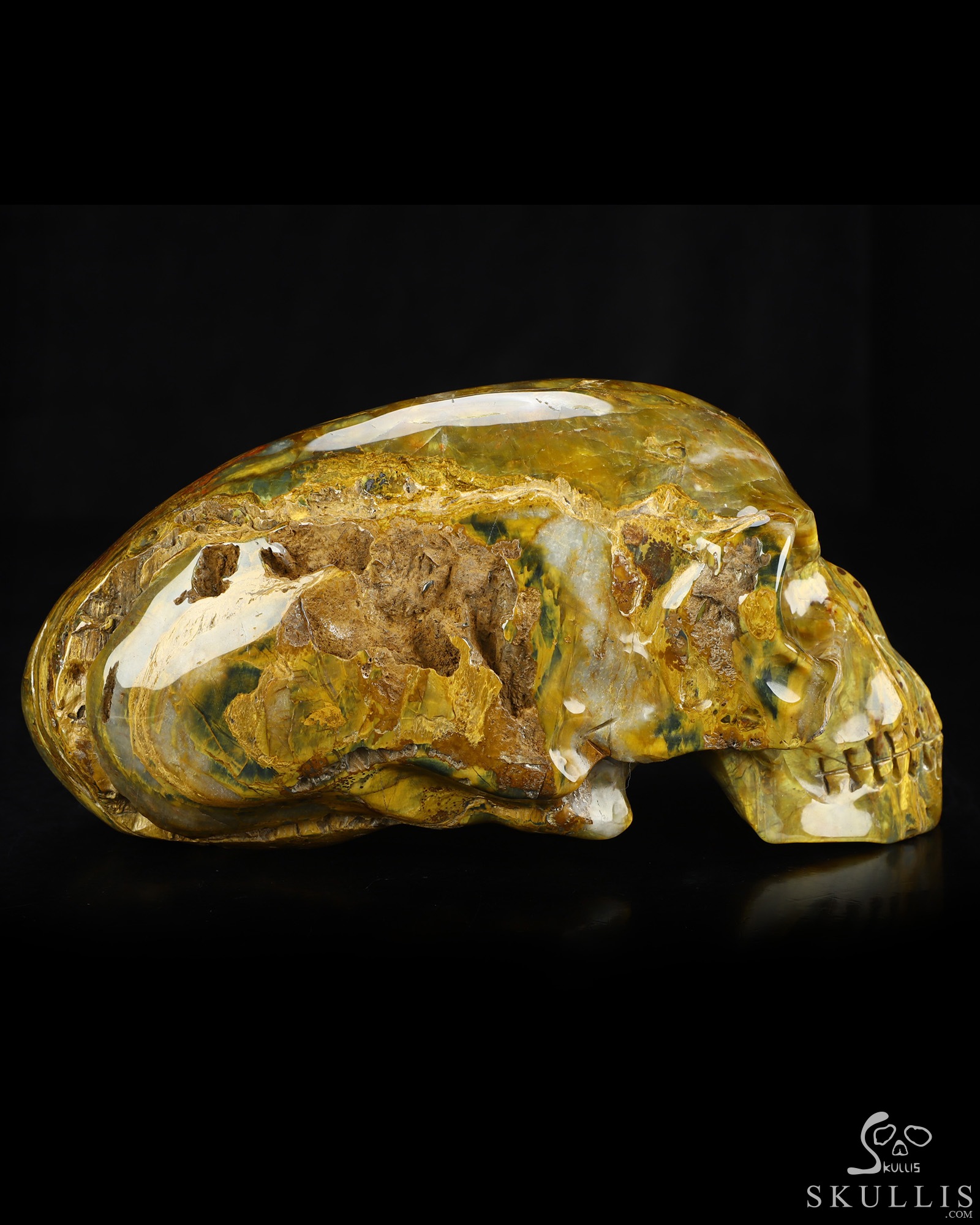 8.8" New Pietersite Hand Carved Crystal Elongated Mayan Alien Skull Sculpture, Crystal Healing 8.8" New Pietersite Hand Carved Crystal Elongated Mayan Alien Skull Sculpture, Crystal Healing