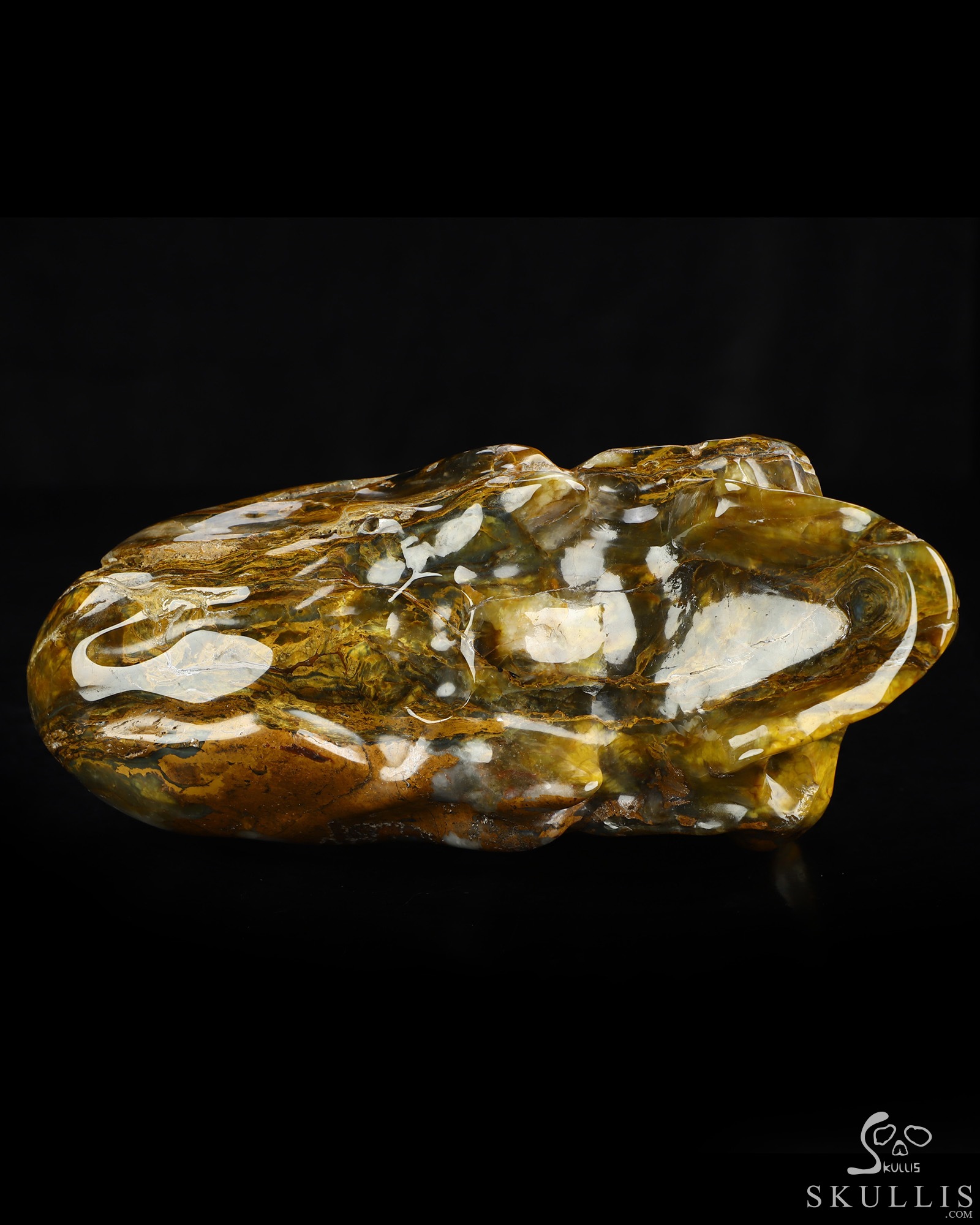 8.8" New Pietersite Hand Carved Crystal Elongated Mayan Alien Skull Sculpture, Crystal Healing 8.8" New Pietersite Hand Carved Crystal Elongated Mayan Alien Skull Sculpture, Crystal Healing