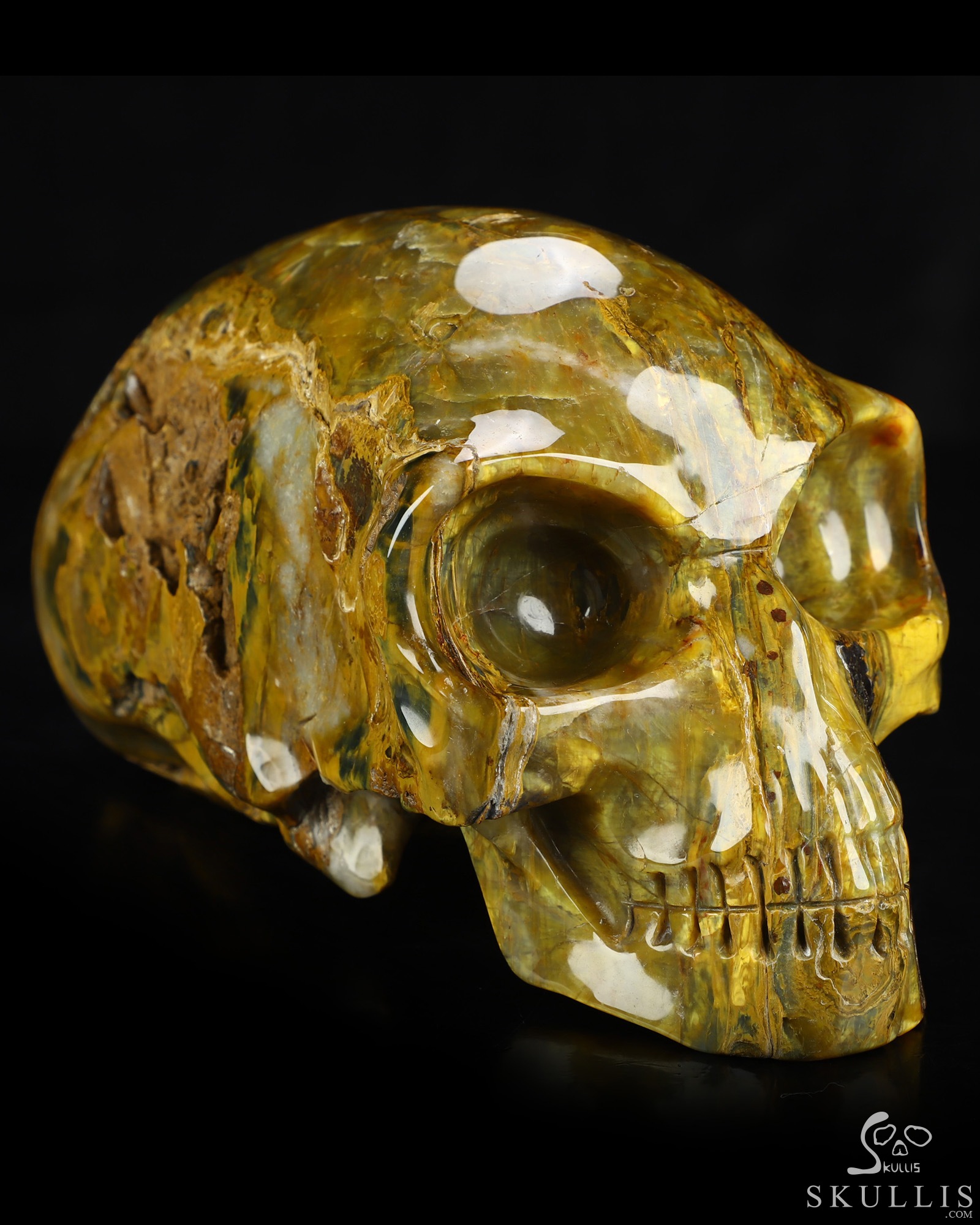 8.8" New Pietersite Hand Carved Crystal Elongated Mayan Alien Skull Sculpture, Crystal Healing 8.8" New Pietersite Hand Carved Crystal Elongated Mayan Alien Skull Sculpture, Crystal Healing