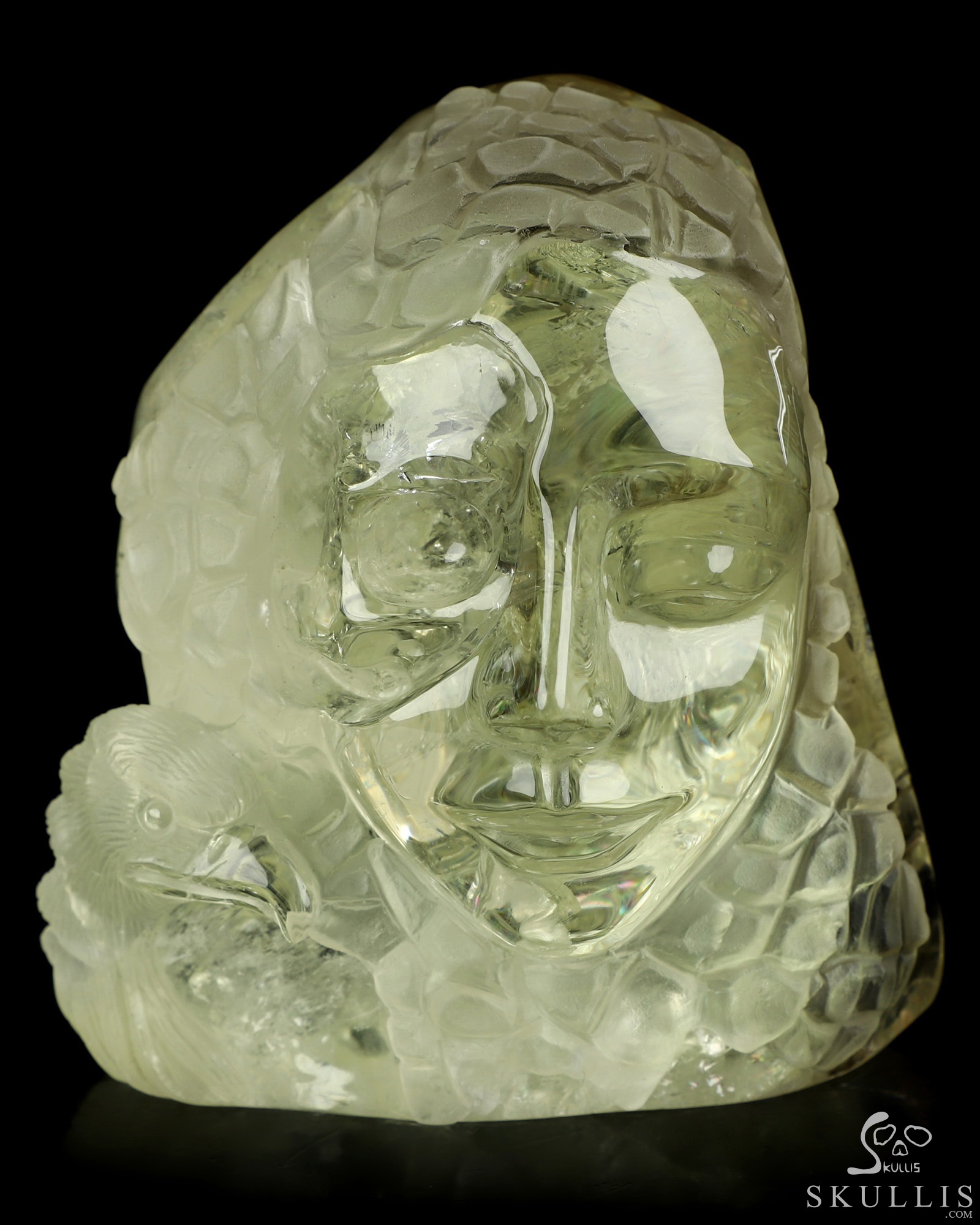 As It Is - Gemstone 3.5" Citrine Hand Carved Eagle and Crystal Skull Fine Art Sculpture, Crystal Healing As It Is - Gemstone 3.5" Citrine Hand Carved Eagle and Crystal Skull Fine Art Sculpture, Crystal Healing