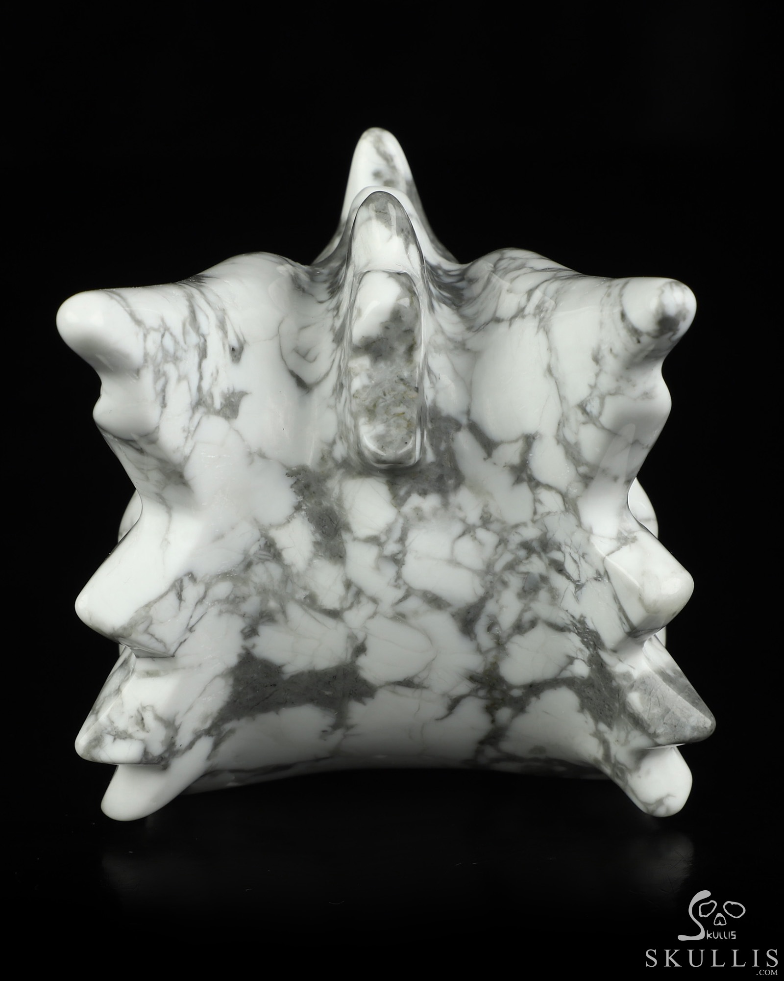 5.8" Howlite Hand Carved Crystal Dragon Head Skull Sculpture, Crystal Healing 5.8" Howlite Hand Carved Crystal Dragon Head Skull Sculpture, Crystal Healing