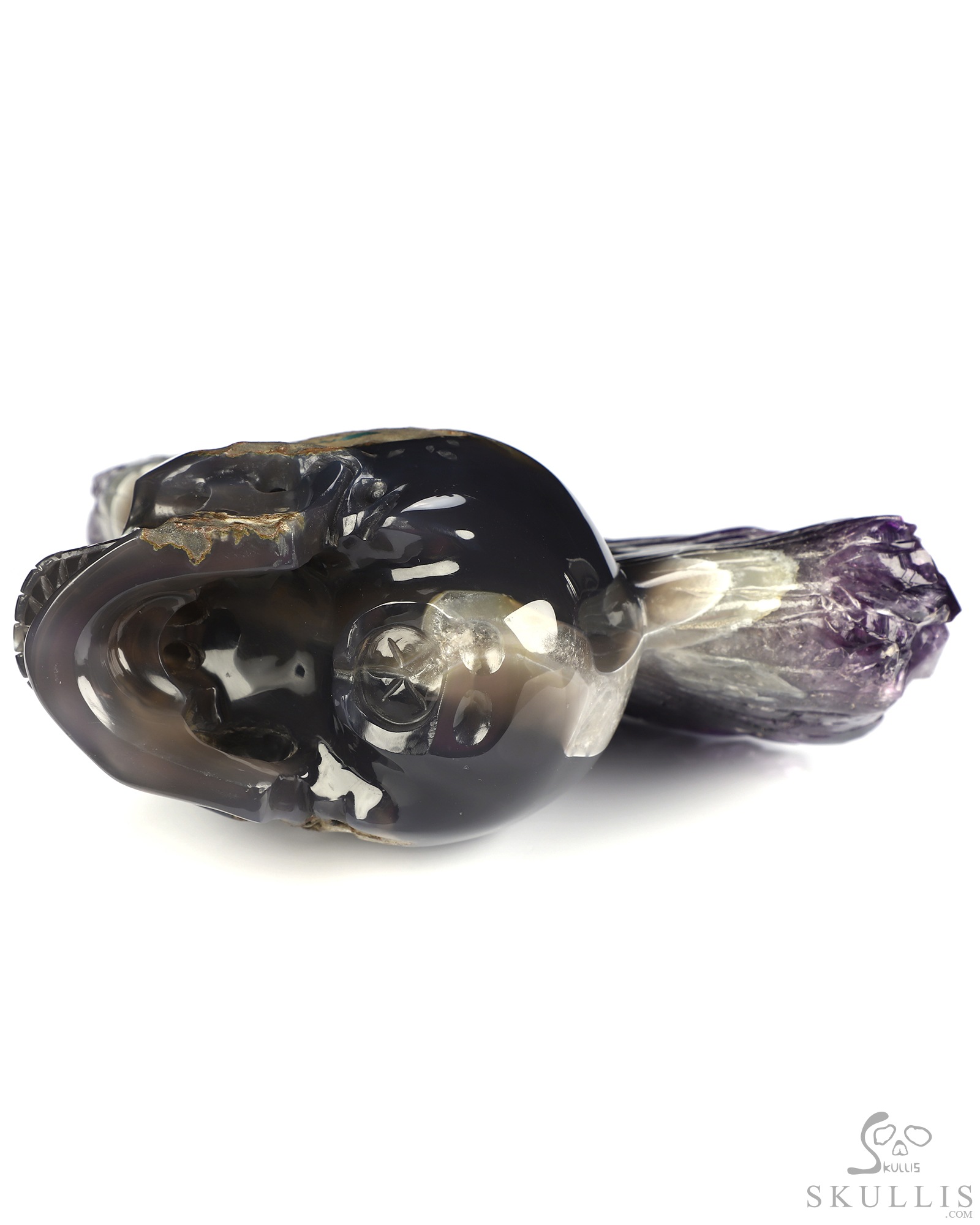 Aug 7, 2026 ACSAD (A Crystal Skull a Day) - Mohawk of the Void - 6.4" Agate Amethyst Druse Hand Carved Punk Crystal Skull Sculpture, Crystal Healing Aug 7, 2026 ACSAD (A Crystal Skull a Day) - Mohawk of the Void - 6.4" Agate Amethyst Druse Hand Carved Punk Crystal Skull Sculpture, Crystal Healing