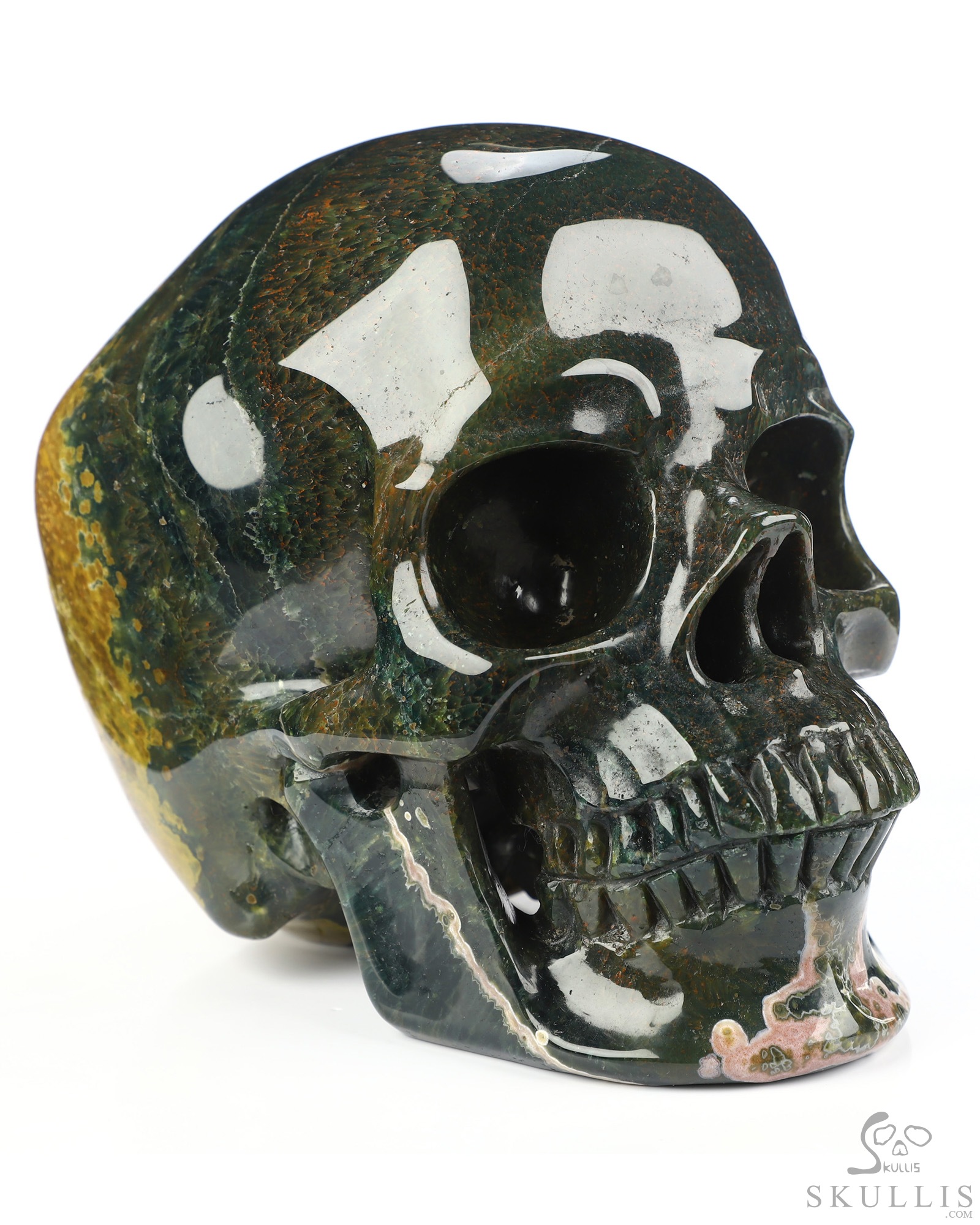 Lifesized 6.8" Ocean Jasper Hand Carved Crystal Skull, Super Realistic, Crystal Healing Lifesized 6.8" Ocean Jasper Hand Carved Crystal Skull, Super Realistic, Crystal Healing