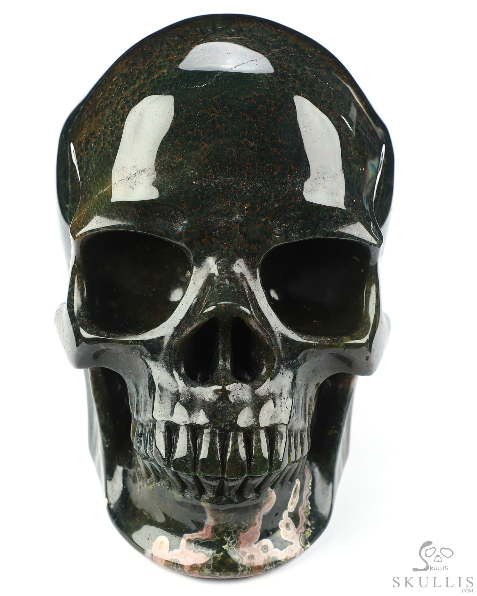Lifesized 6.8" Ocean Jasper Hand Carved Crystal Skull, Super Realistic, Crystal Healing Lifesized 6.8" Ocean Jasper Hand Carved Crystal Skull, Super Realistic, Crystal Healing