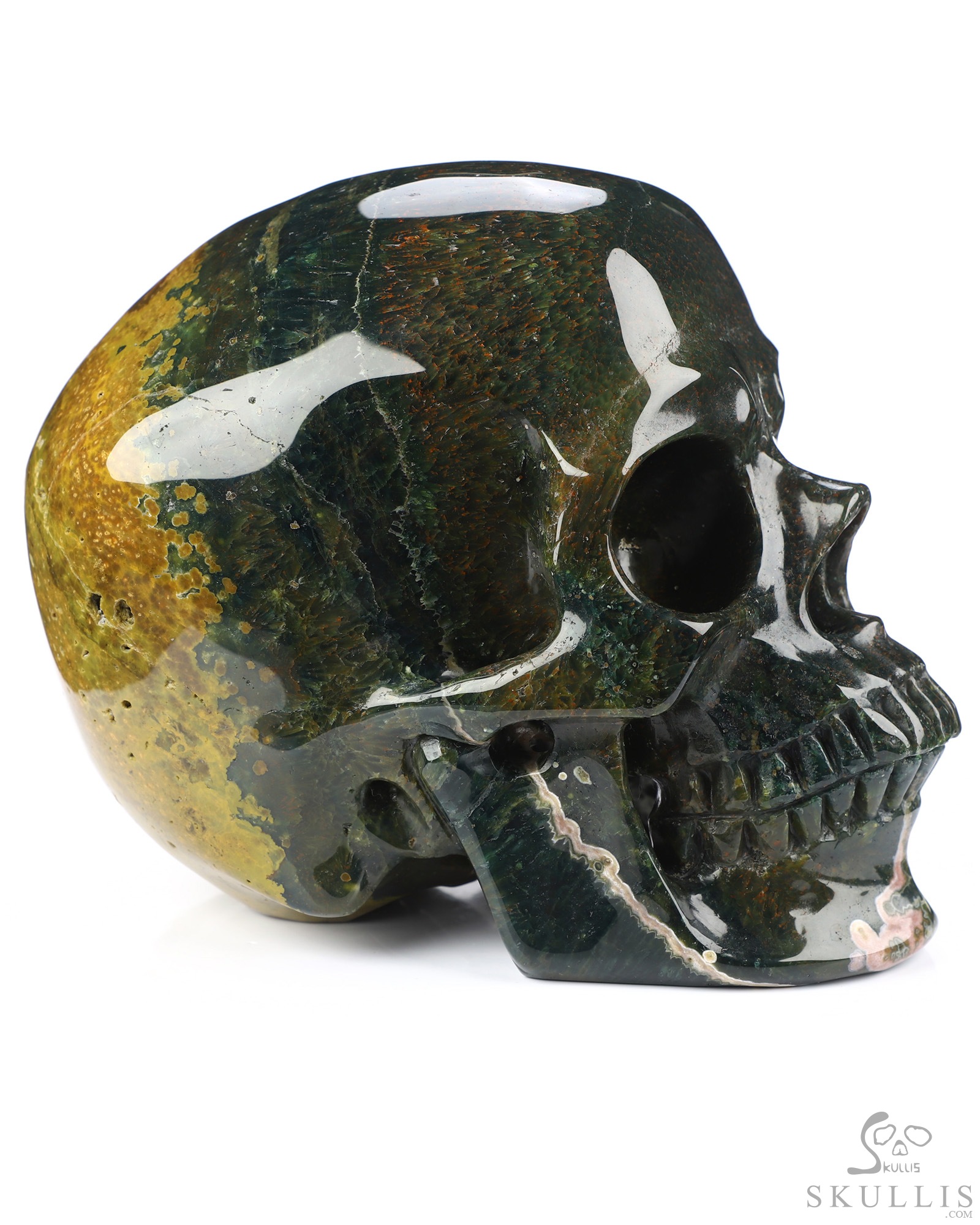 Lifesized 6.8" Ocean Jasper Hand Carved Crystal Skull, Super Realistic, Crystal Healing Lifesized 6.8" Ocean Jasper Hand Carved Crystal Skull, Super Realistic, Crystal Healing