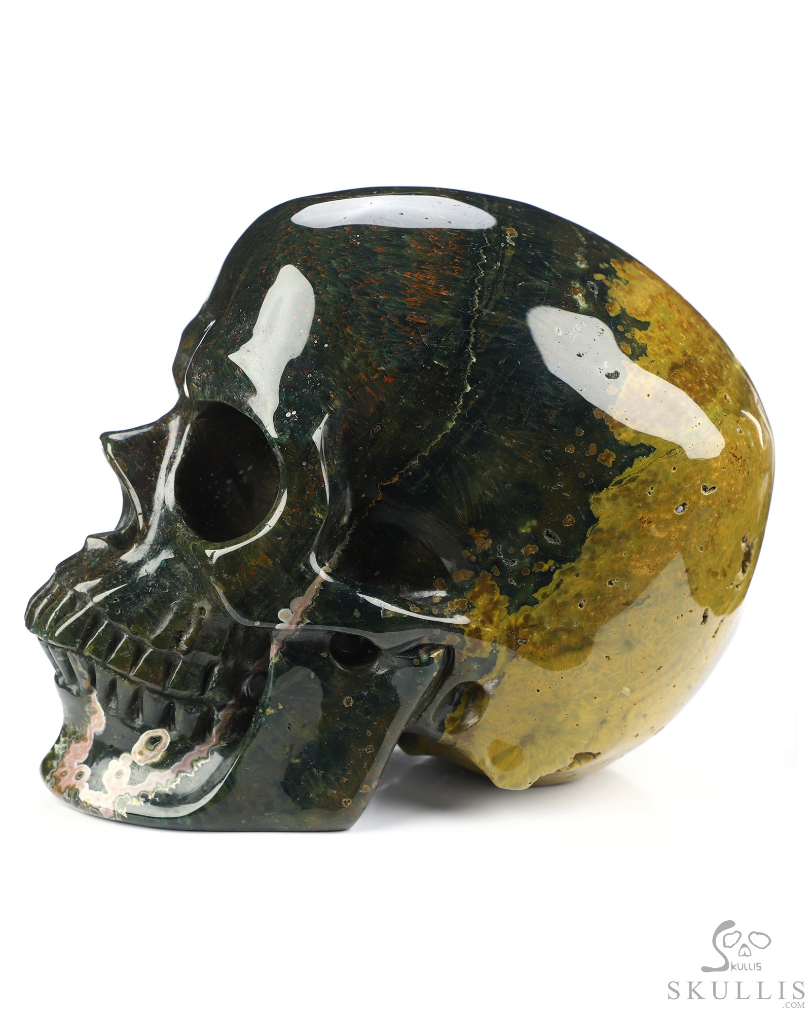 Lifesized 6.8" Ocean Jasper Hand Carved Crystal Skull, Super Realistic, Crystal Healing Lifesized 6.8" Ocean Jasper Hand Carved Crystal Skull, Super Realistic, Crystal Healing