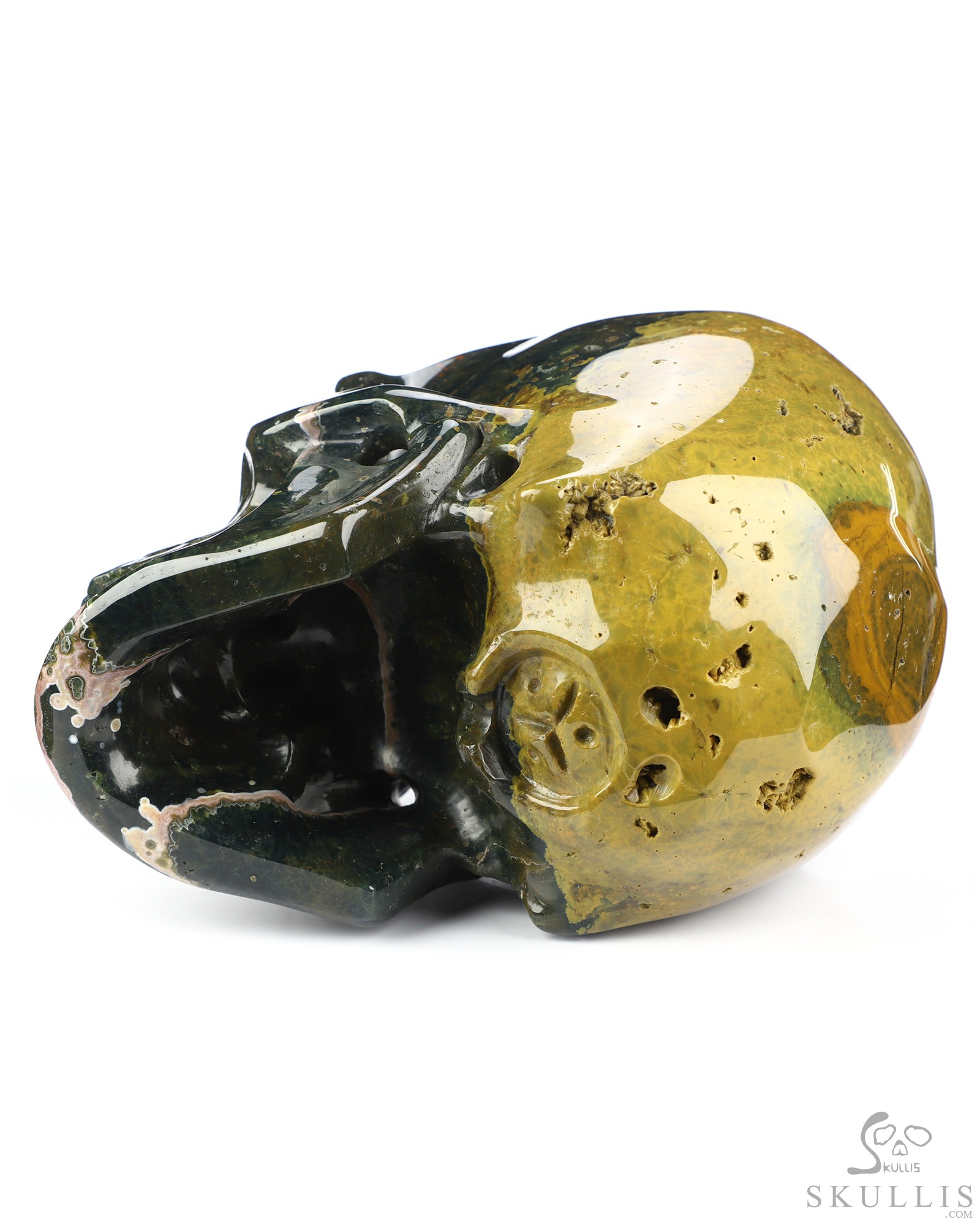 Lifesized 6.8" Ocean Jasper Hand Carved Crystal Skull, Super Realistic, Crystal Healing Lifesized 6.8" Ocean Jasper Hand Carved Crystal Skull, Super Realistic, Crystal Healing