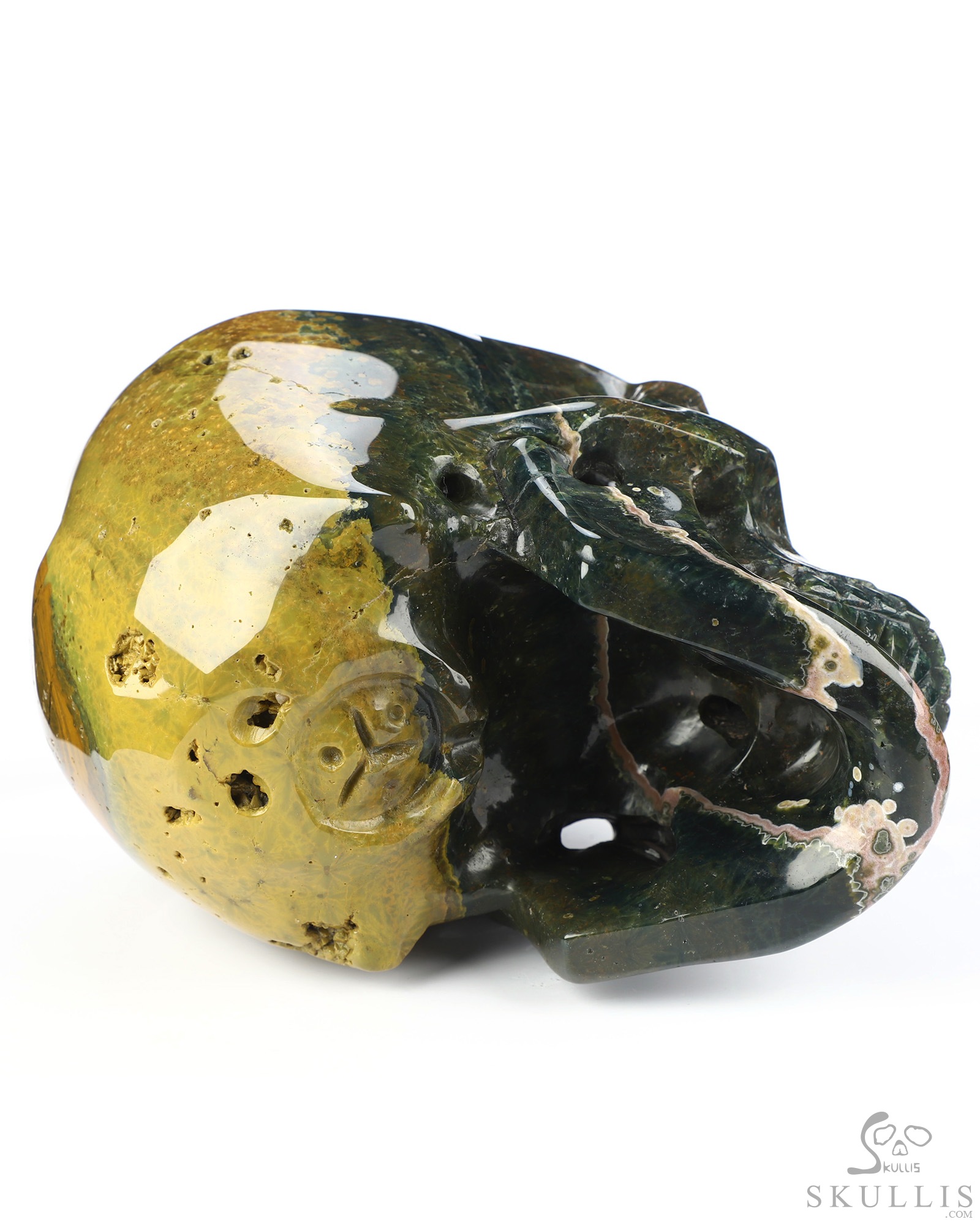 Lifesized 6.8" Ocean Jasper Hand Carved Crystal Skull, Super Realistic, Crystal Healing Lifesized 6.8" Ocean Jasper Hand Carved Crystal Skull, Super Realistic, Crystal Healing