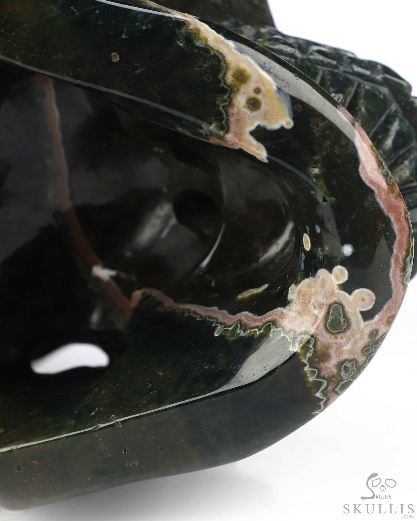 Lifesized 6.8" Ocean Jasper Hand Carved Crystal Skull, Super Realistic, Crystal Healing Lifesized 6.8" Ocean Jasper Hand Carved Crystal Skull, Super Realistic, Crystal Healing