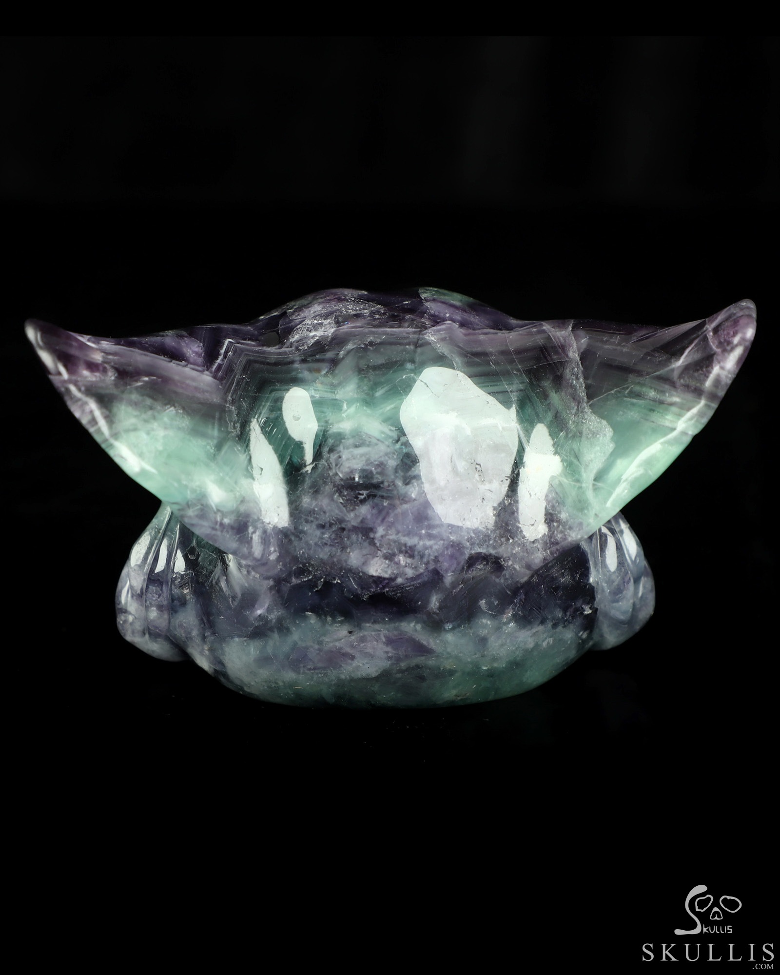 5.1" Fluorite Hand Carved Crystal Fox Fine Art Sculpture, Crystal Healing 5.1" Fluorite Hand Carved Crystal Fox Fine Art Sculpture, Crystal Healing
