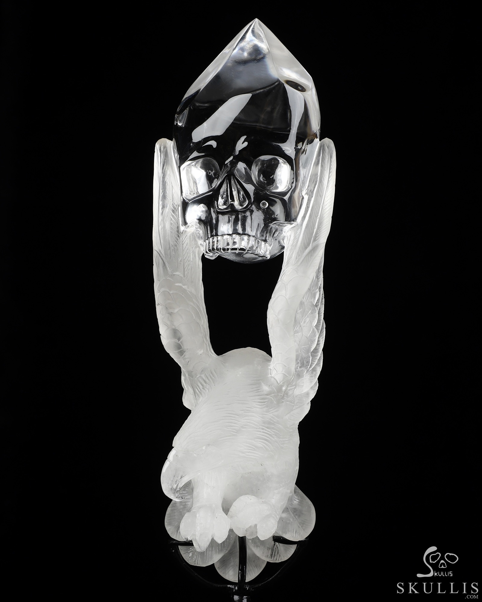 Aug 14, 2026 ACSAD (A Crystal Skull a Day) - Freedom Beyond Flesh - 6.7" Quartz Rock Crystal Hand Carved Crystal Skull & Eagle Fine Art Sculpture, Crystal Healing Aug 14, 2026 ACSAD (A Crystal Skull a Day) - Freedom Beyond Flesh - 6.7" Quartz Rock Crystal Hand Carved Crystal Skull & Eagle Fine Art Sculpture, Crystal Healing