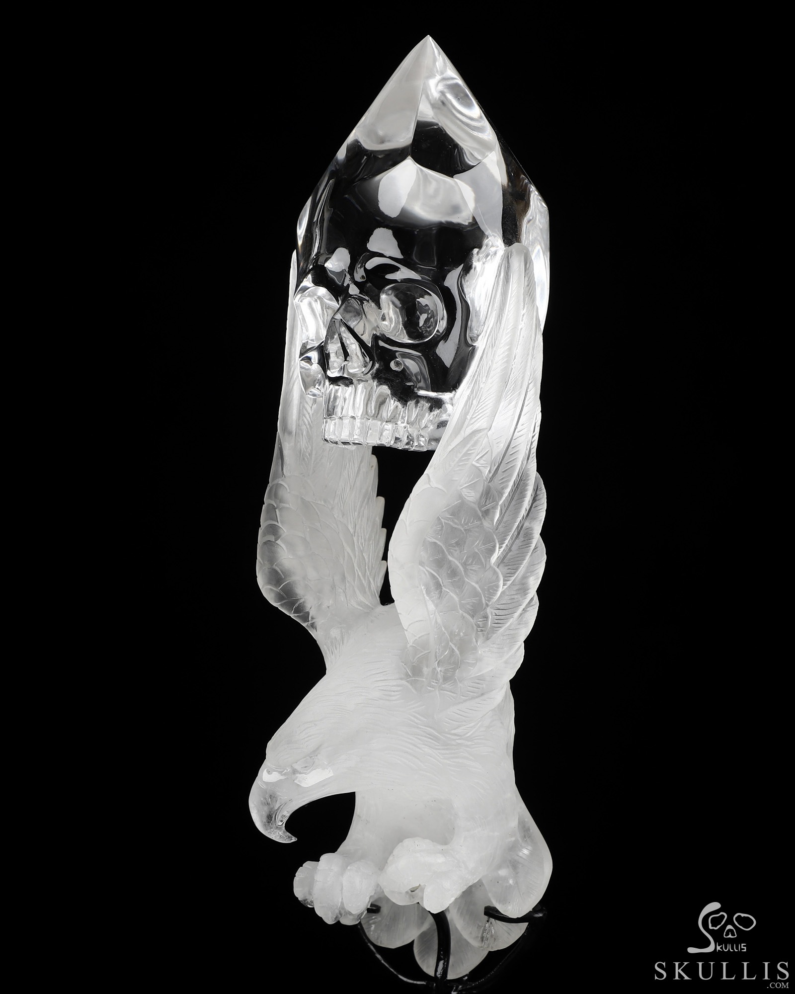 Aug 14, 2026 ACSAD (A Crystal Skull a Day) - Freedom Beyond Flesh - 6.7" Quartz Rock Crystal Hand Carved Crystal Skull & Eagle Fine Art Sculpture, Crystal Healing Aug 14, 2026 ACSAD (A Crystal Skull a Day) - Freedom Beyond Flesh - 6.7" Quartz Rock Crystal Hand Carved Crystal Skull & Eagle Fine Art Sculpture, Crystal Healing
