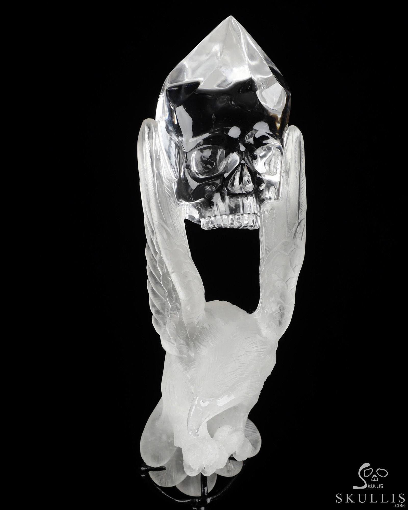 Aug 14, 2026 ACSAD (A Crystal Skull a Day) - Freedom Beyond Flesh - 6.7" Quartz Rock Crystal Hand Carved Crystal Skull & Eagle Fine Art Sculpture, Crystal Healing Aug 14, 2026 ACSAD (A Crystal Skull a Day) - Freedom Beyond Flesh - 6.7" Quartz Rock Crystal Hand Carved Crystal Skull & Eagle Fine Art Sculpture, Crystal Healing