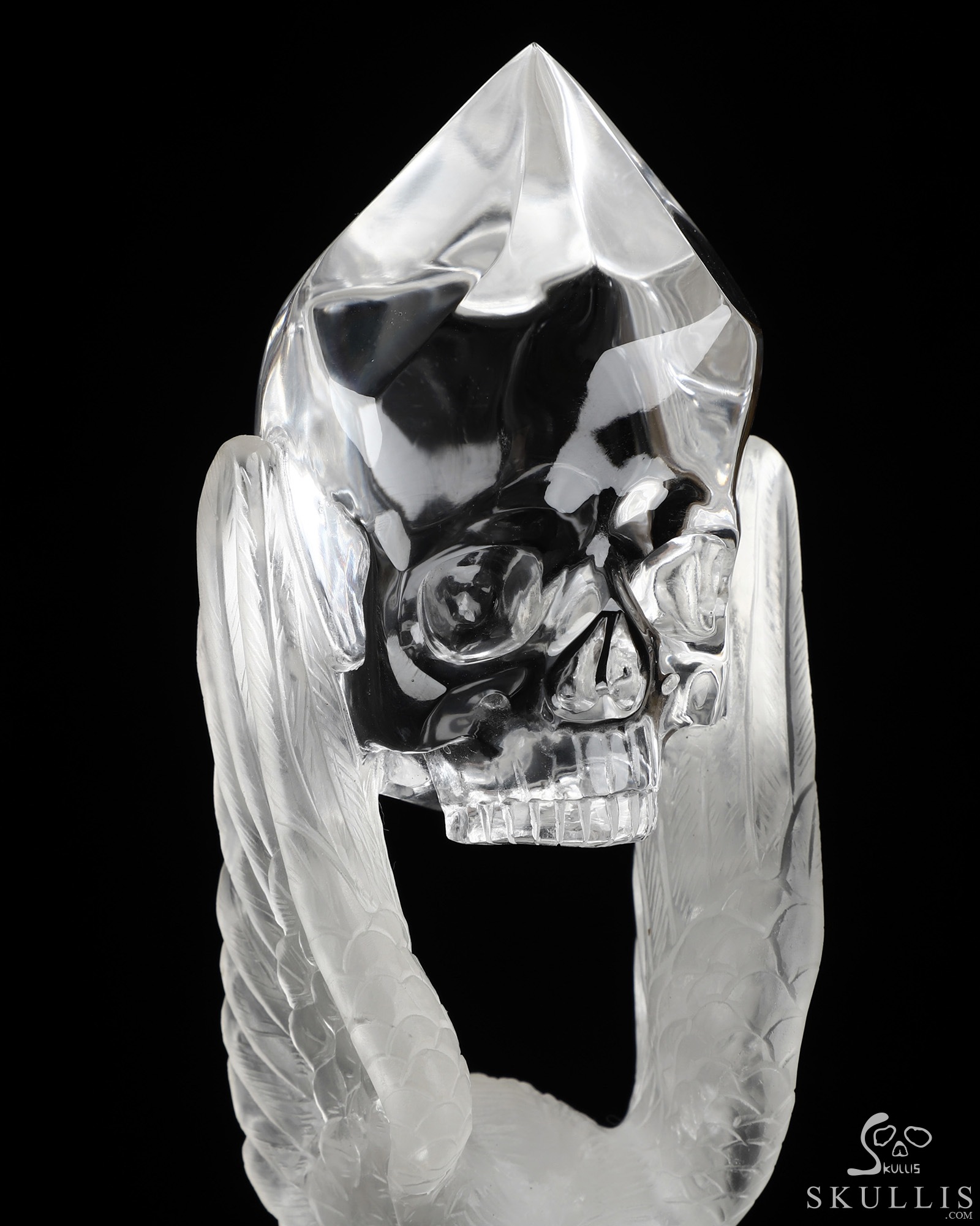 Aug 14, 2026 ACSAD (A Crystal Skull a Day) - Freedom Beyond Flesh - 6.7" Quartz Rock Crystal Hand Carved Crystal Skull & Eagle Fine Art Sculpture, Crystal Healing Aug 14, 2026 ACSAD (A Crystal Skull a Day) - Freedom Beyond Flesh - 6.7" Quartz Rock Crystal Hand Carved Crystal Skull & Eagle Fine Art Sculpture, Crystal Healing