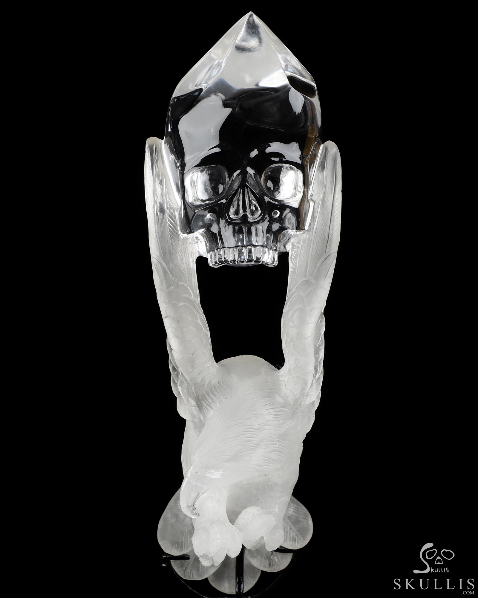 Aug 14, 2026 ACSAD (A Crystal Skull a Day) - Freedom Beyond Flesh - 6.7" Quartz Rock Crystal Hand Carved Crystal Skull & Eagle Fine Art Sculpture, Crystal Healing Aug 14, 2026 ACSAD (A Crystal Skull a Day) - Freedom Beyond Flesh - 6.7" Quartz Rock Crystal Hand Carved Crystal Skull & Eagle Fine Art Sculpture, Crystal Healing