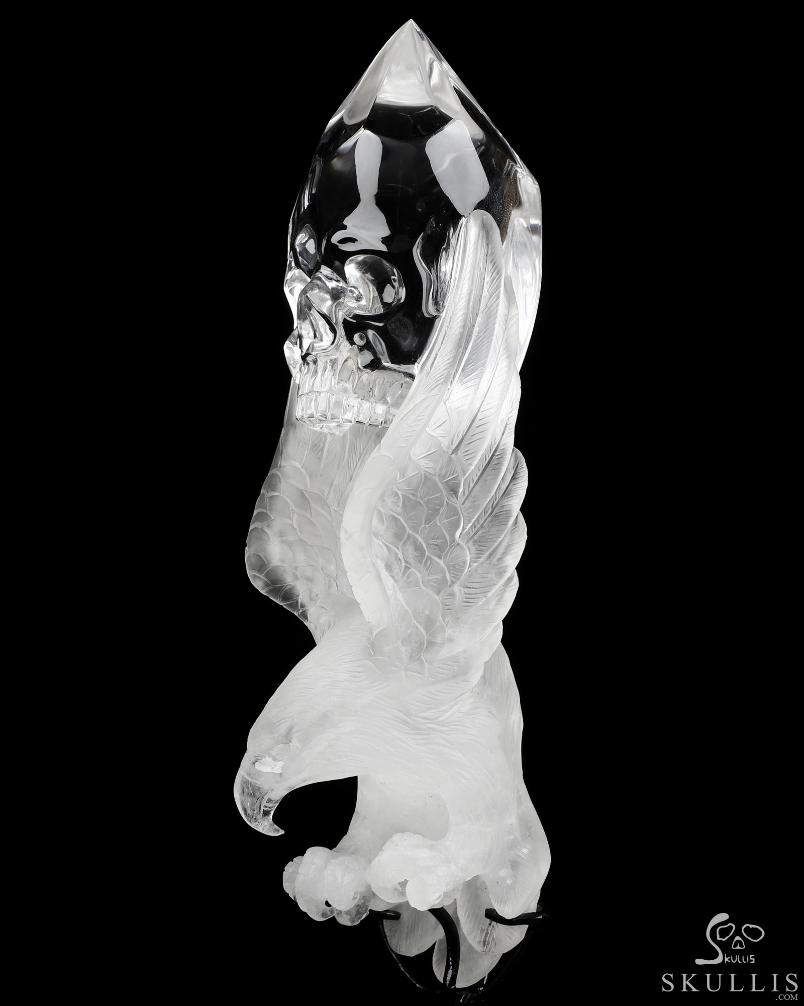 Aug 14, 2026 ACSAD (A Crystal Skull a Day) - Freedom Beyond Flesh - 6.7" Quartz Rock Crystal Hand Carved Crystal Skull & Eagle Fine Art Sculpture, Crystal Healing Aug 14, 2026 ACSAD (A Crystal Skull a Day) - Freedom Beyond Flesh - 6.7" Quartz Rock Crystal Hand Carved Crystal Skull & Eagle Fine Art Sculpture, Crystal Healing